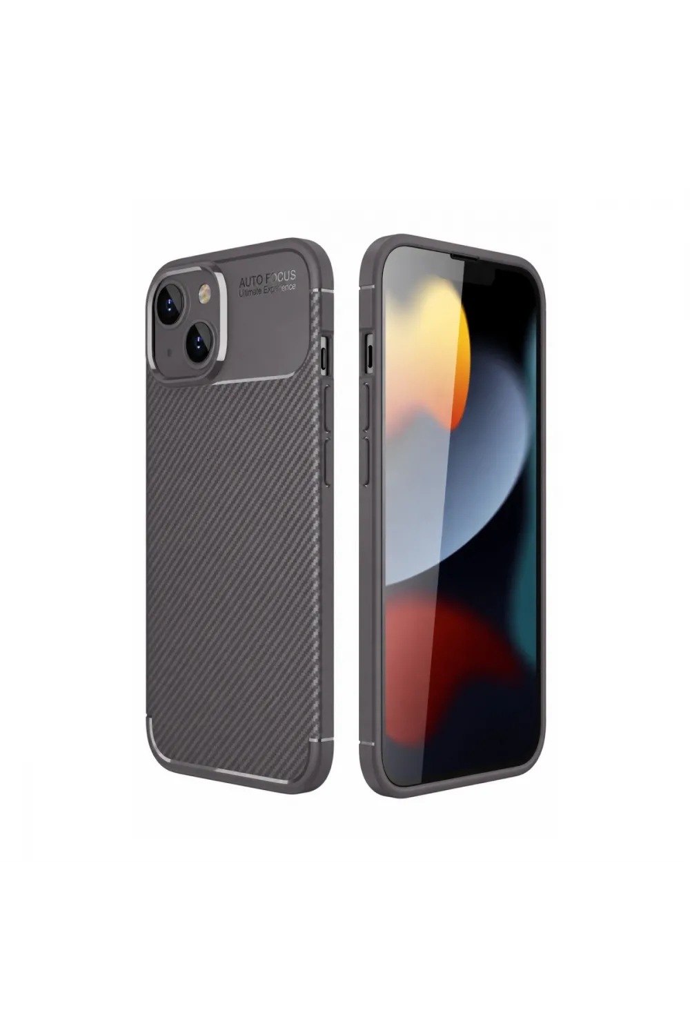 Apple İphone 14 Kılıf Auto Focus Karbon Kapak - Gri