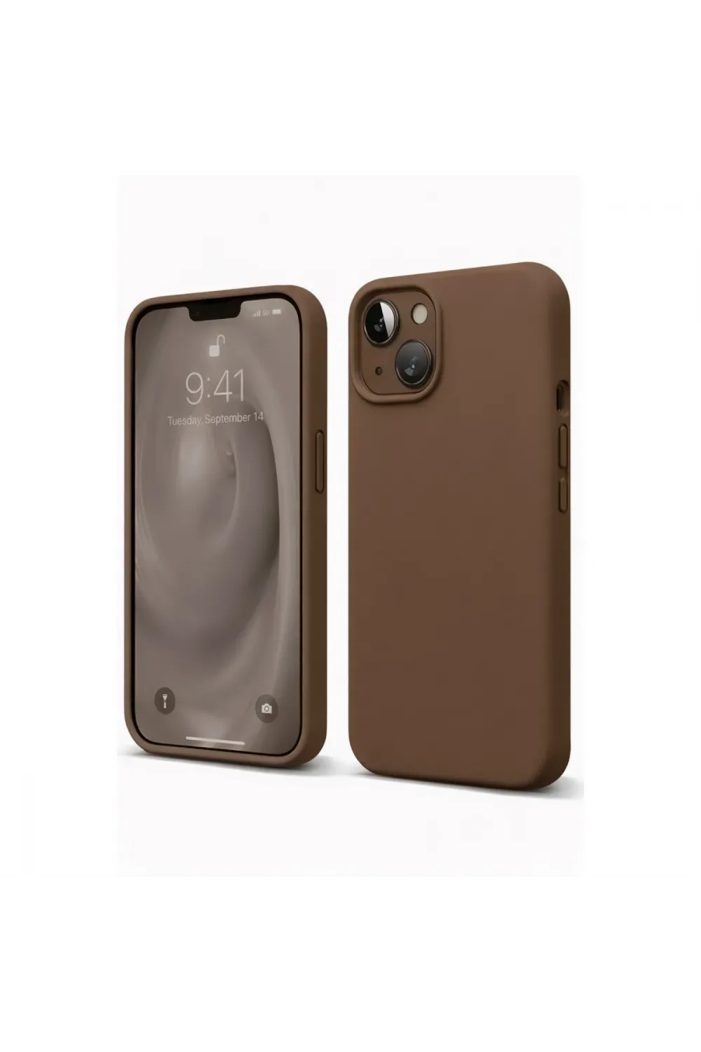 Apple İphone 14 Kılıf First Silikon - Kahverengi