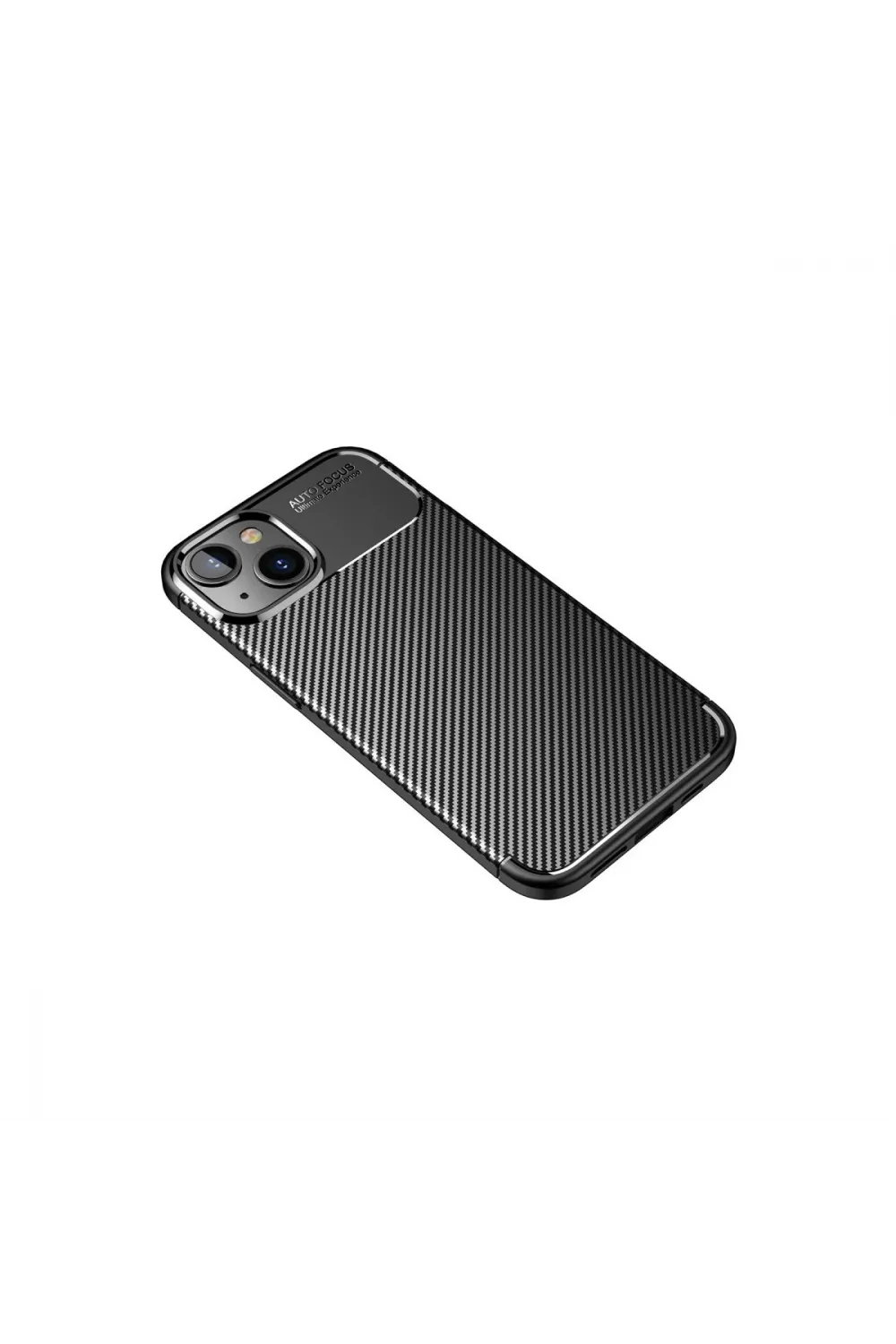 Apple İphone 14 Plus Kılıf Auto Focus Karbon Kapak - Siyah