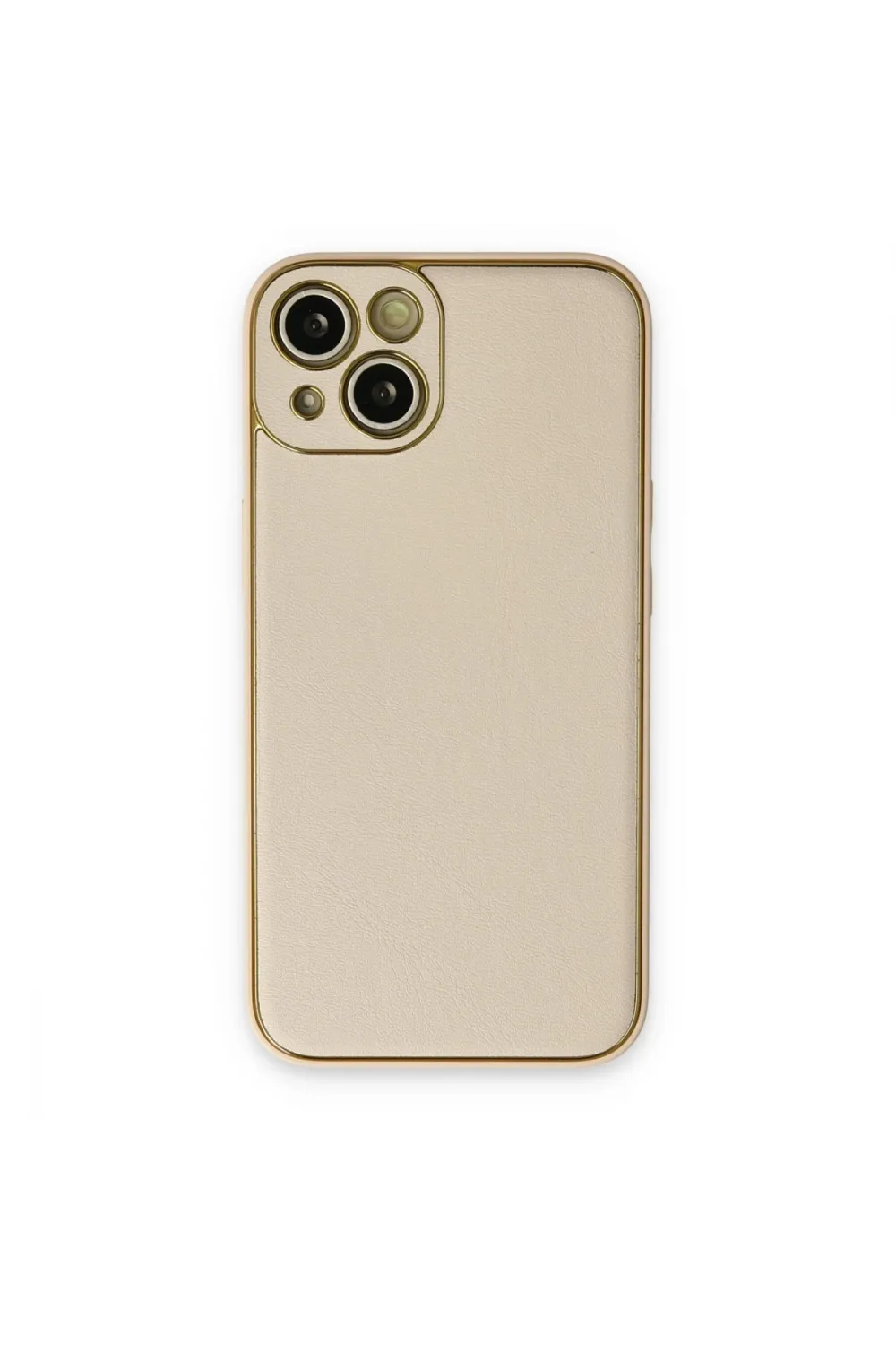 Apple İphone 14 Plus Kılıf Coco Deri Silikon Kapak - Gold