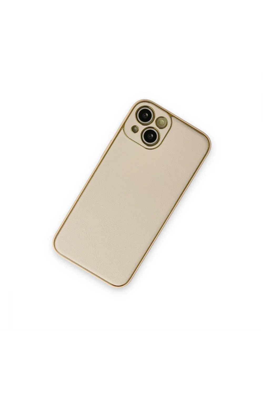 Apple İphone 14 Plus Kılıf Coco Deri Silikon Kapak - Gold