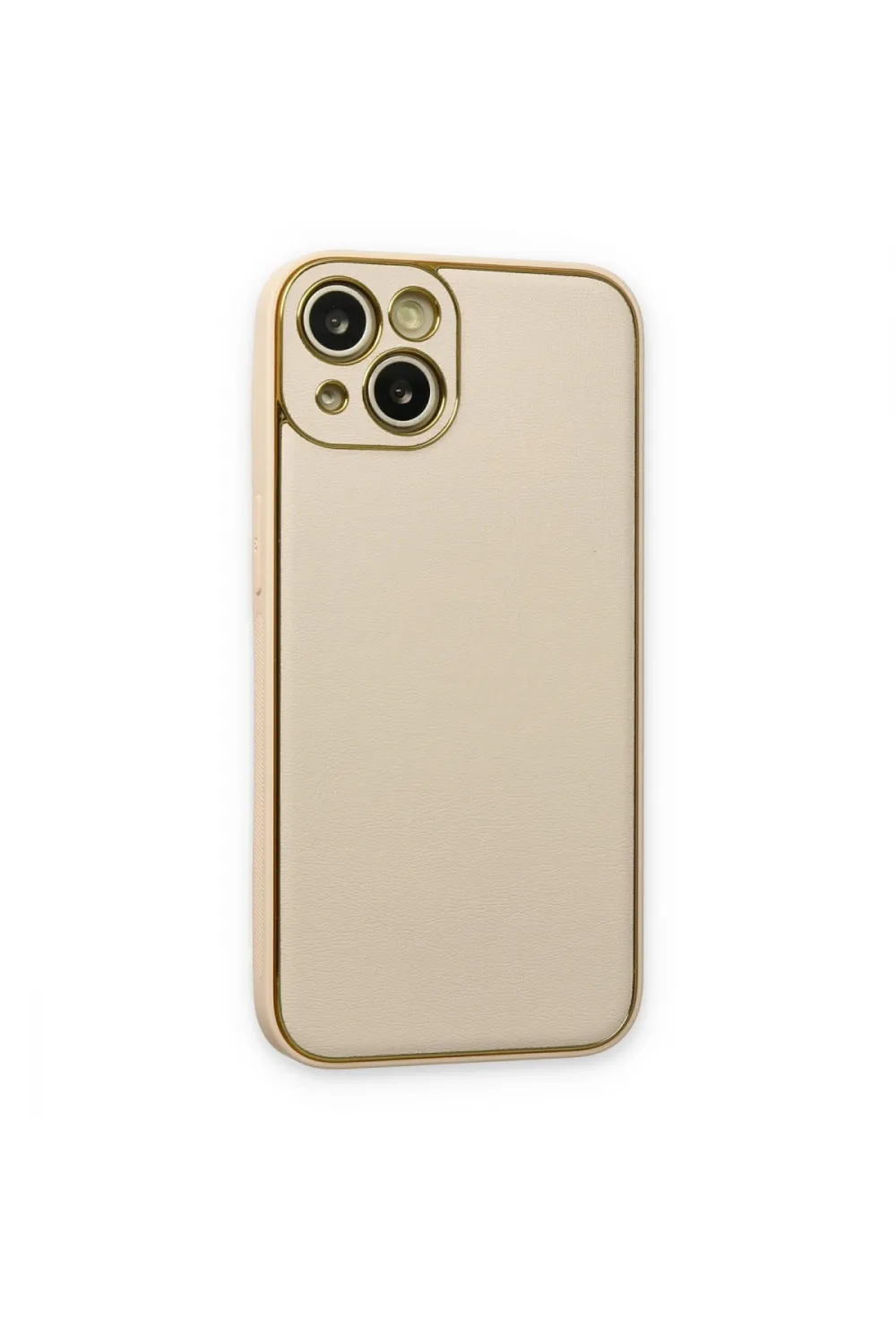 Apple İphone 14 Plus Kılıf Coco Deri Silikon Kapak - Gold