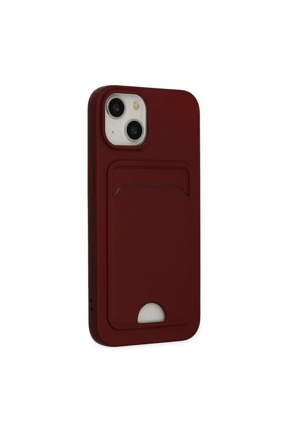 Apple İphone 14 Plus Kılıf Kelvin Kartvizitli Silikon - Bordo