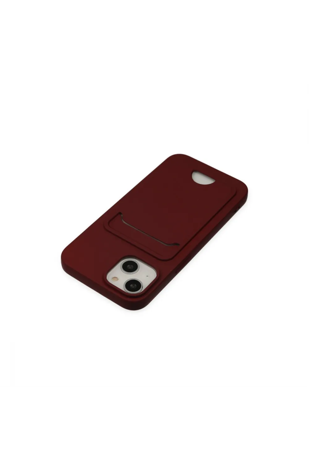 Apple İphone 14 Plus Kılıf Kelvin Kartvizitli Silikon - Bordo