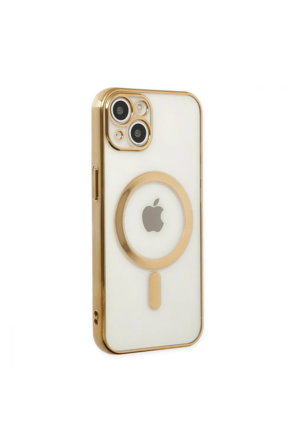 Apple İphone 14 Plus Kılıf Magneticsafe Lazer Silikon - Gold
