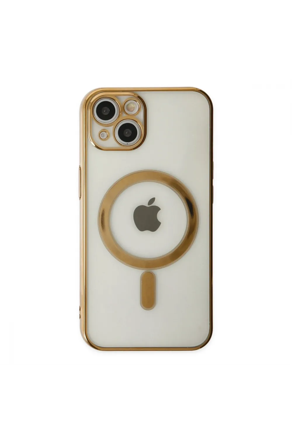 Apple İphone 14 Plus Kılıf Magneticsafe Lazer Silikon - Gold