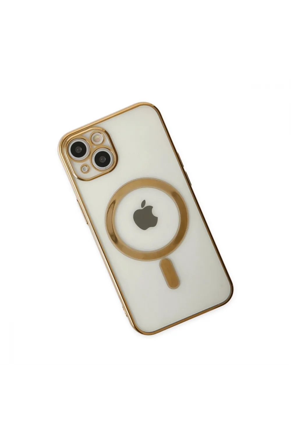 Apple İphone 14 Plus Kılıf Magneticsafe Lazer Silikon - Gold