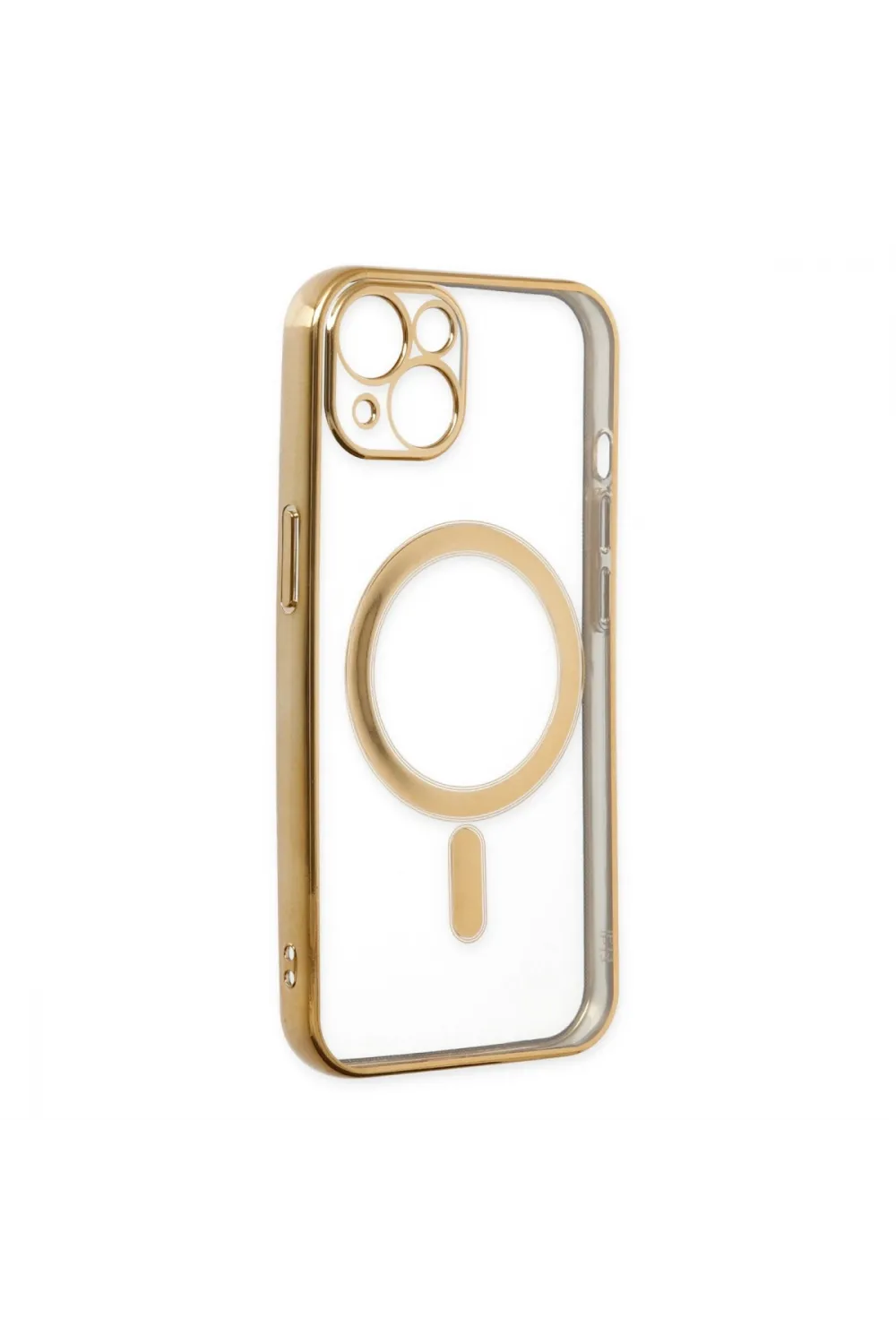 Apple İphone 14 Plus Kılıf Magneticsafe Lazer Silikon - Gold