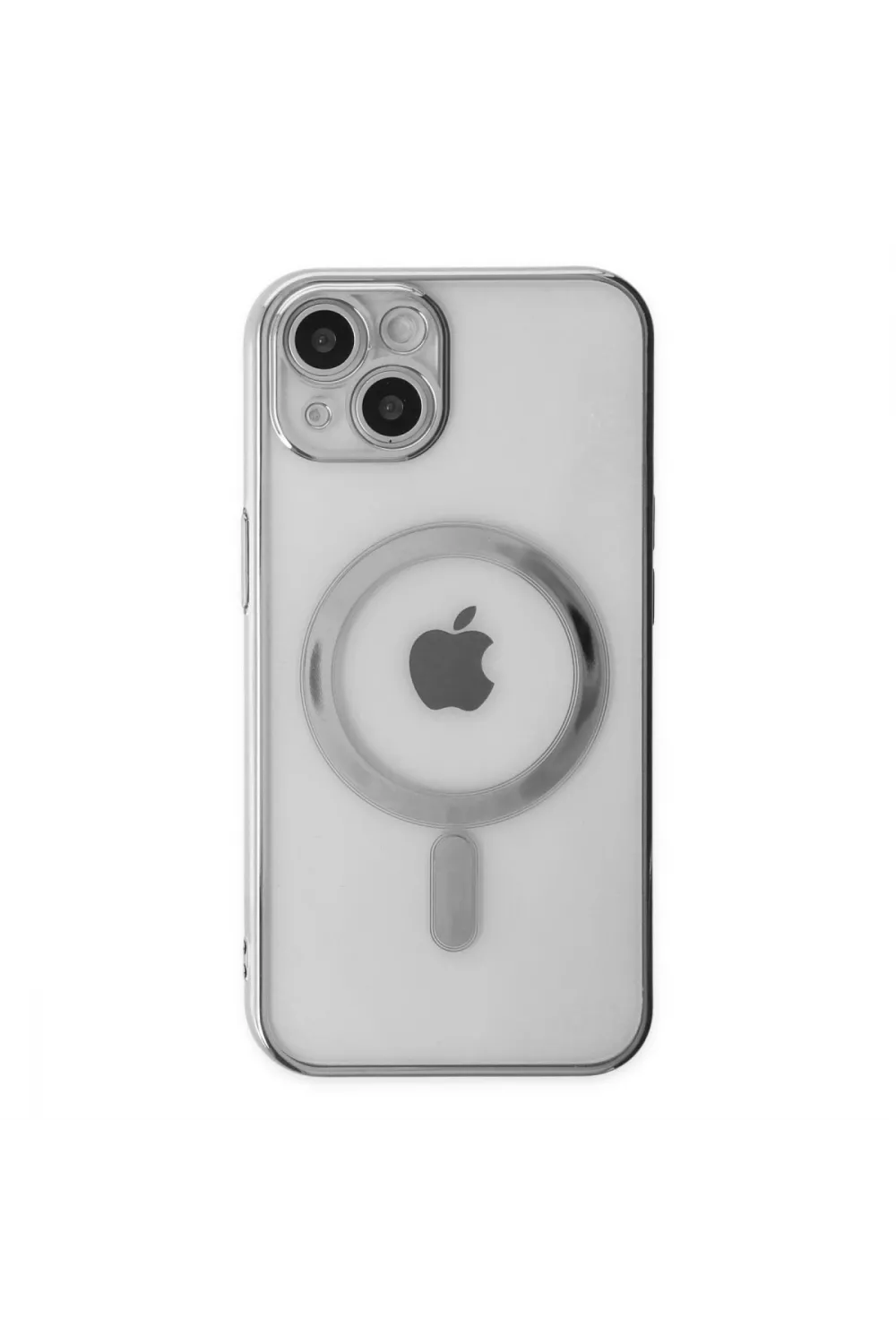 Apple İphone 14 Plus Kılıf Magneticsafe Lazer Silikon - Gümüş