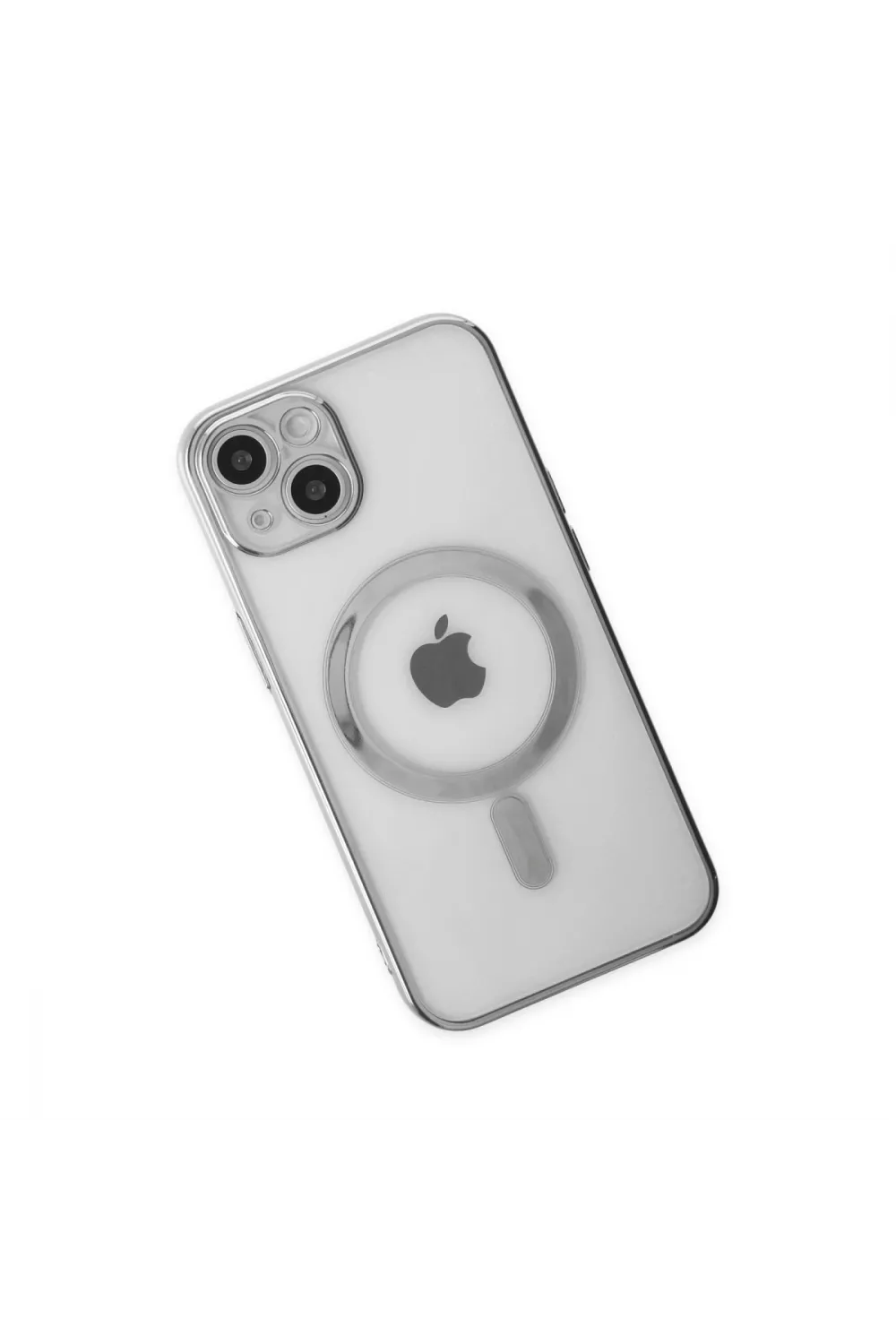 Apple İphone 14 Plus Kılıf Magneticsafe Lazer Silikon - Gümüş