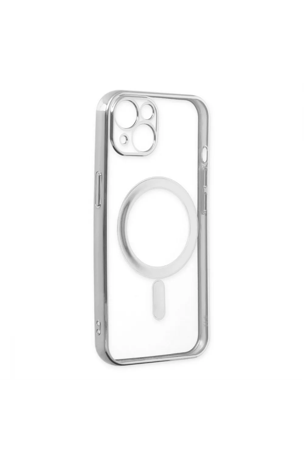 Apple İphone 14 Plus Kılıf Magneticsafe Lazer Silikon - Gümüş