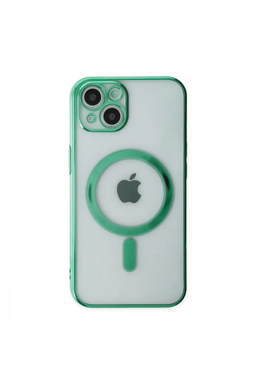 Apple İphone 14 Plus Kılıf Magneticsafe Lazer Silikon - Haki Yeşil