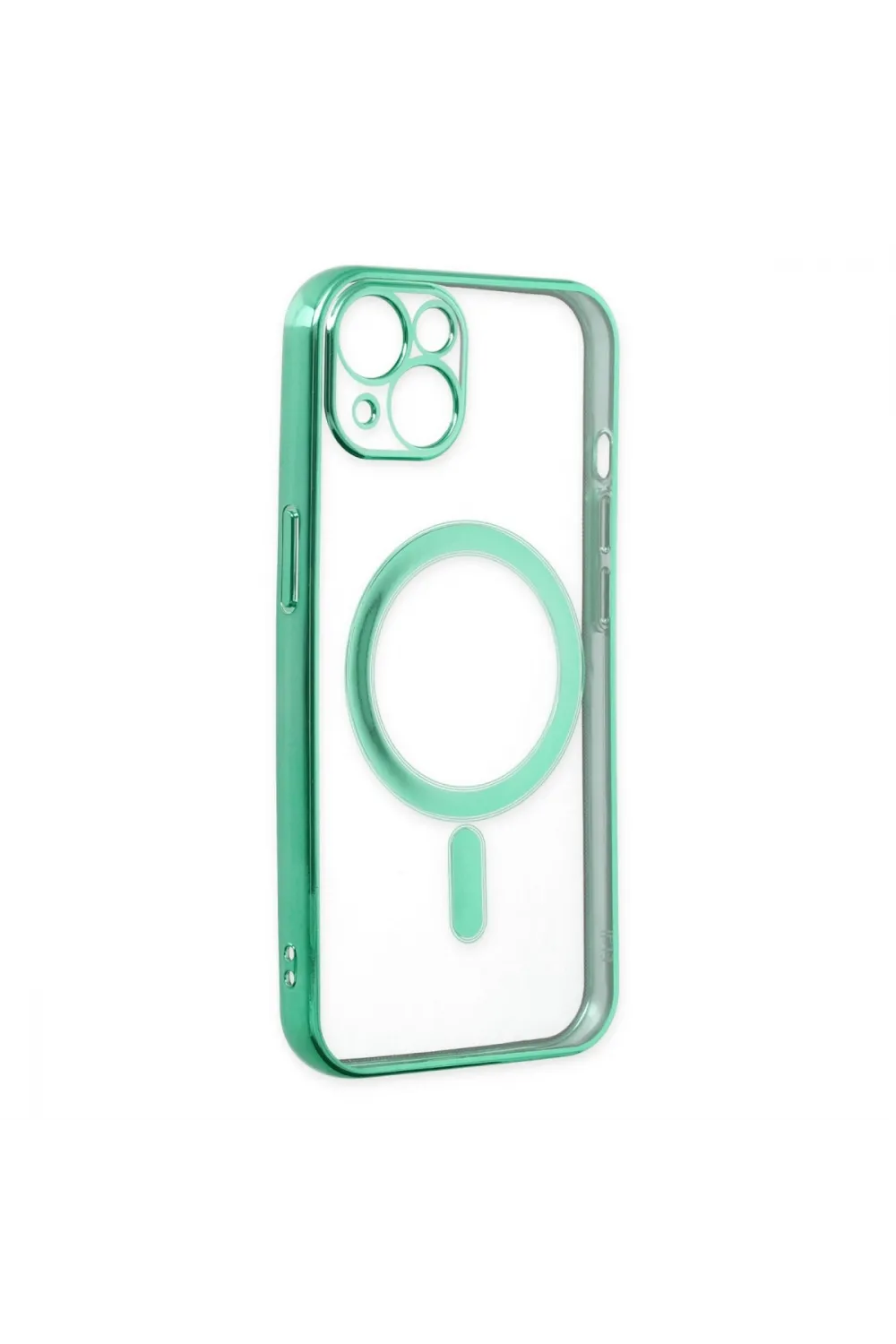 Apple İphone 14 Plus Kılıf Magneticsafe Lazer Silikon - Haki Yeşil