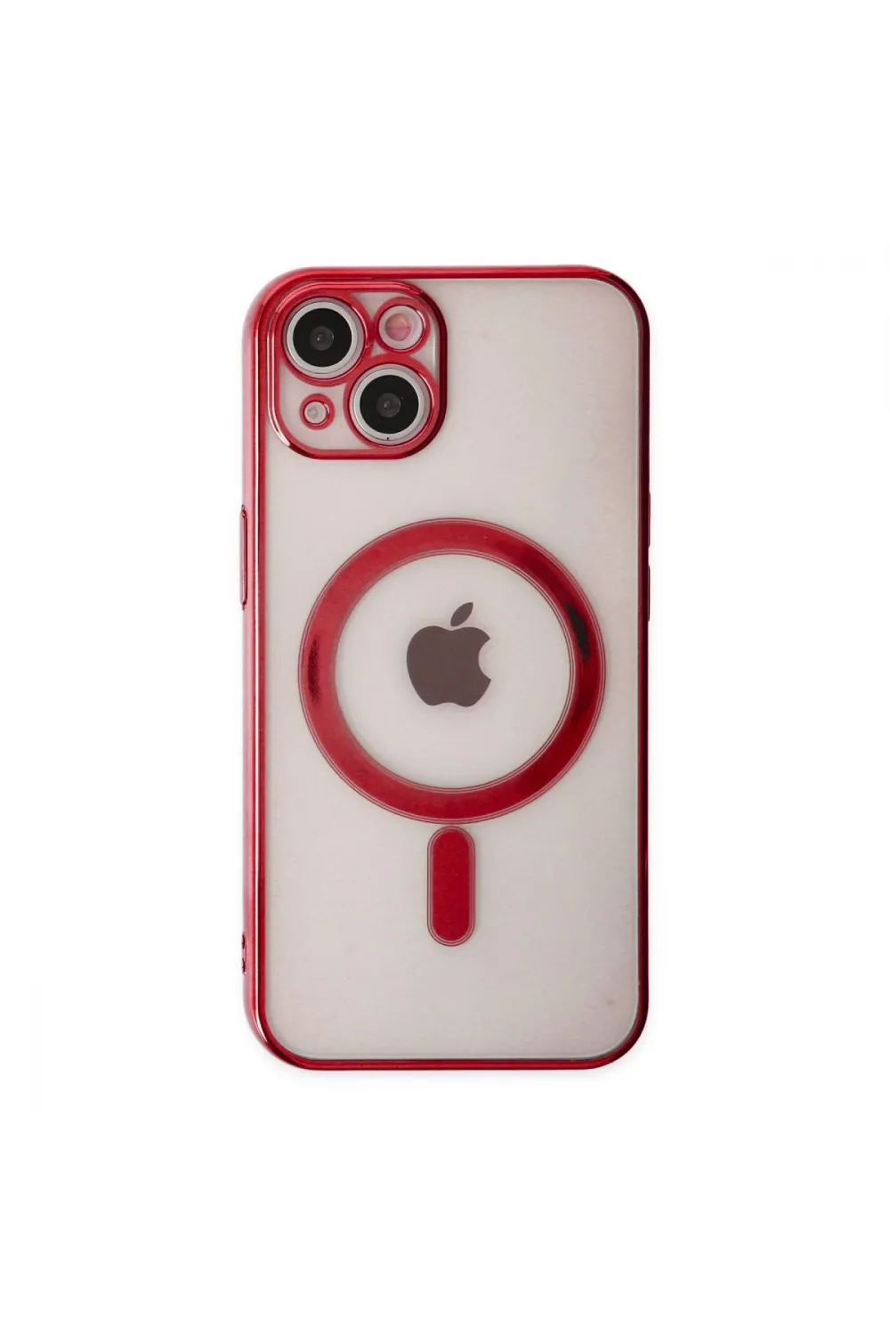 Apple İphone 14 Plus Kılıf Magneticsafe Lazer Silikon - Kırmızı