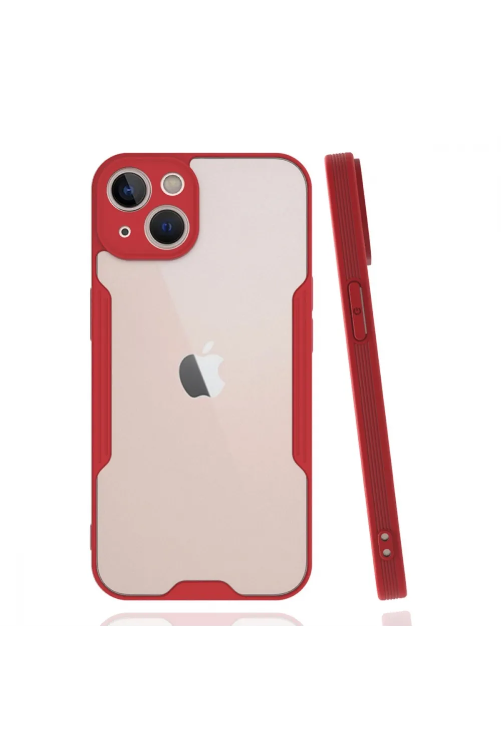 Apple İphone 14 Plus Kılıf Platin Silikon - Kırmızı
