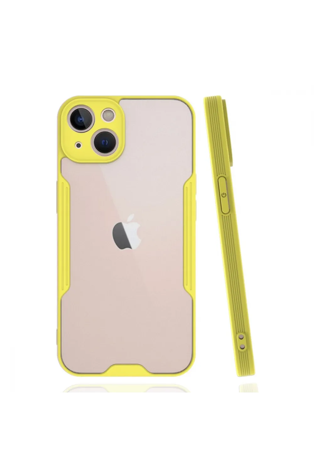 Apple İphone 14 Plus Kılıf Platin Silikon - Sarı
