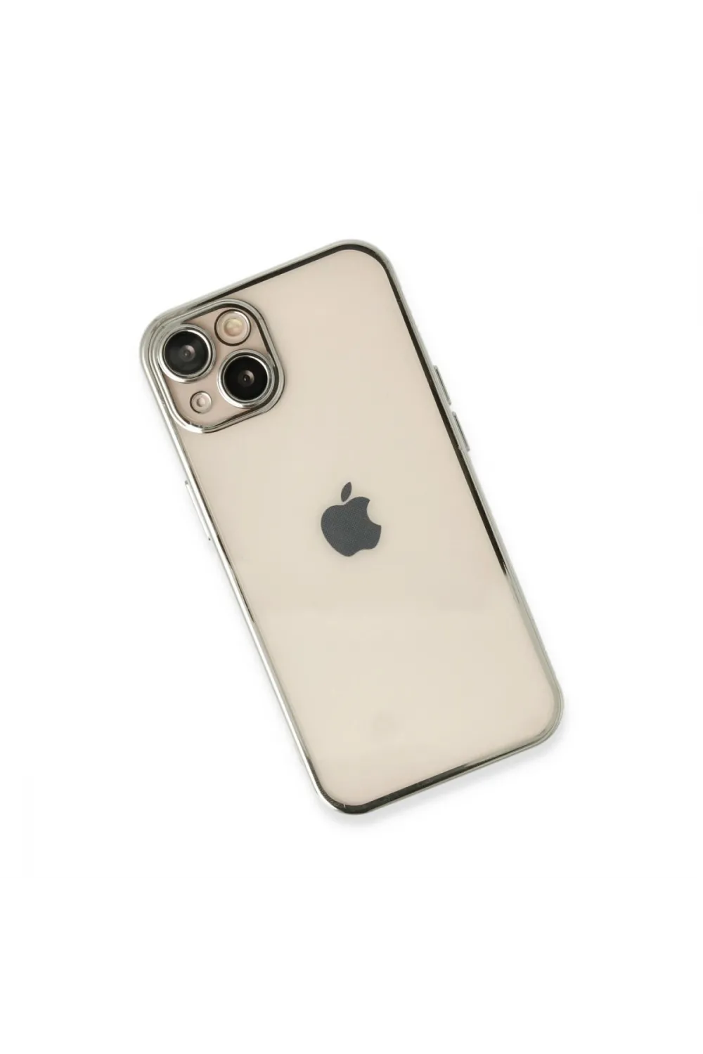 Apple İphone 14 Plus Kılıf Razer Lensli Silikon - Gümüş