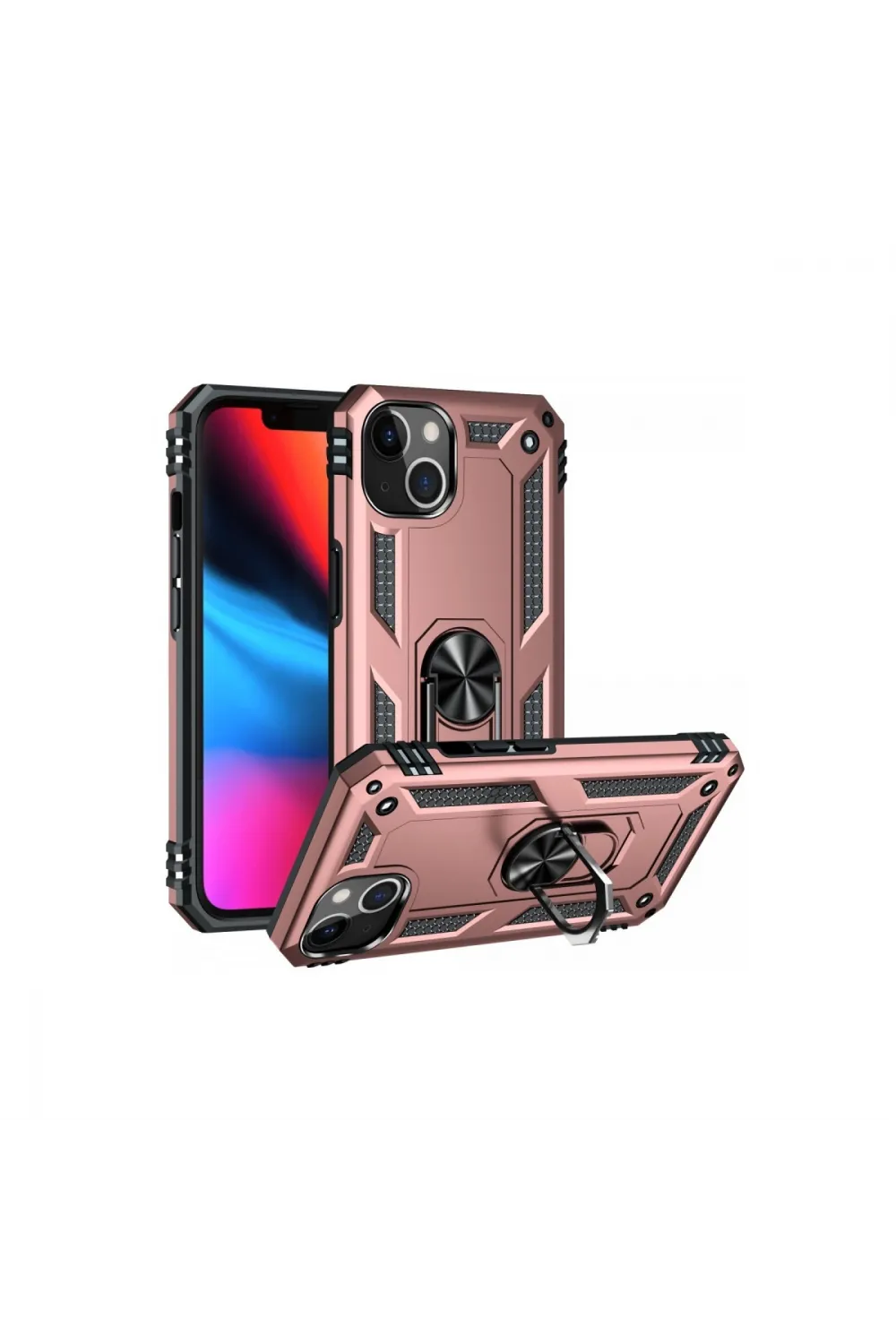 Apple İphone 14 Plus Kılıf Sofya Yüzüklü Silikon Kapak - Rose