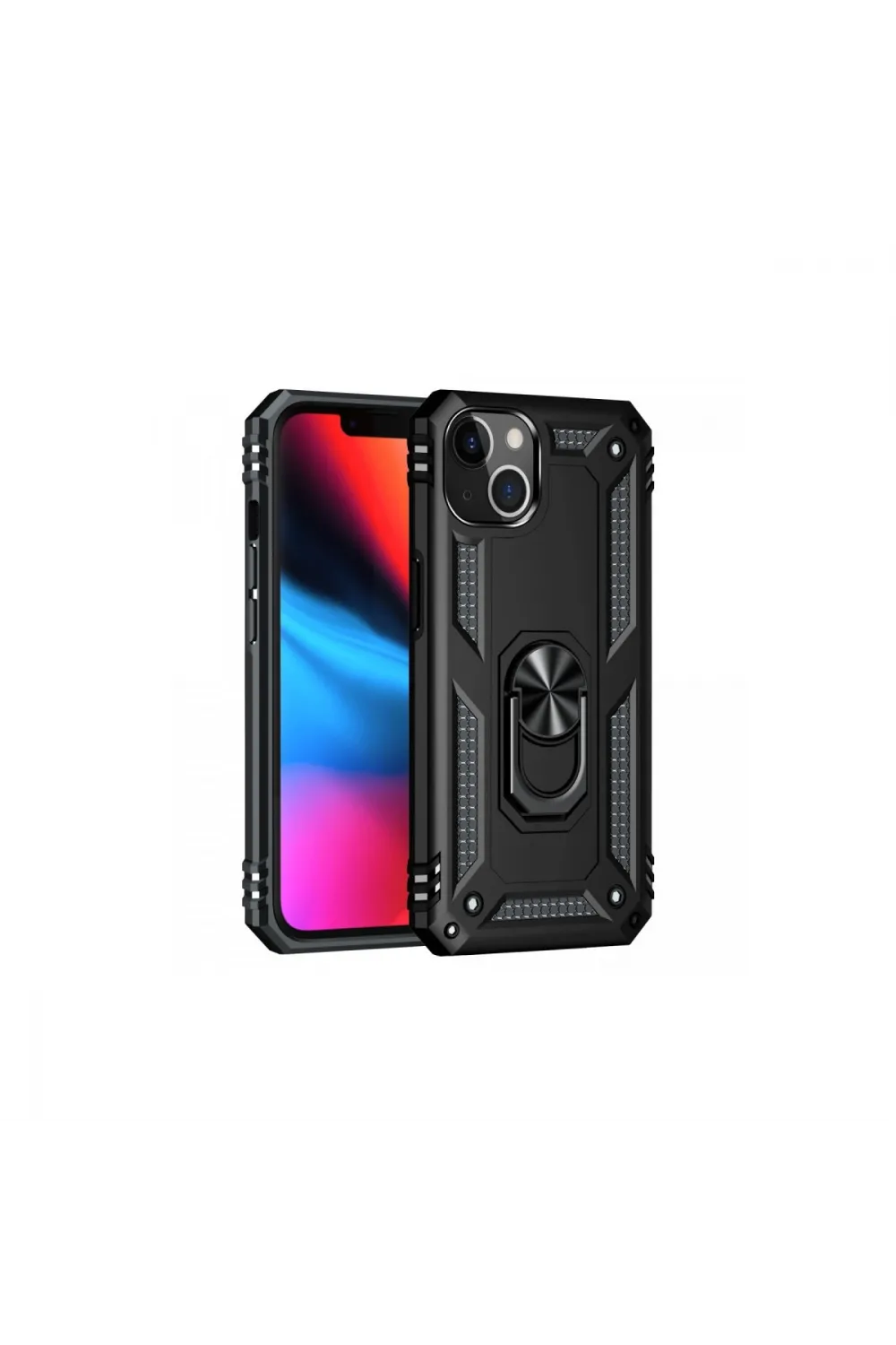 Apple İphone 14 Plus Kılıf Sofya Yüzüklü Silikon Kapak - Siyah