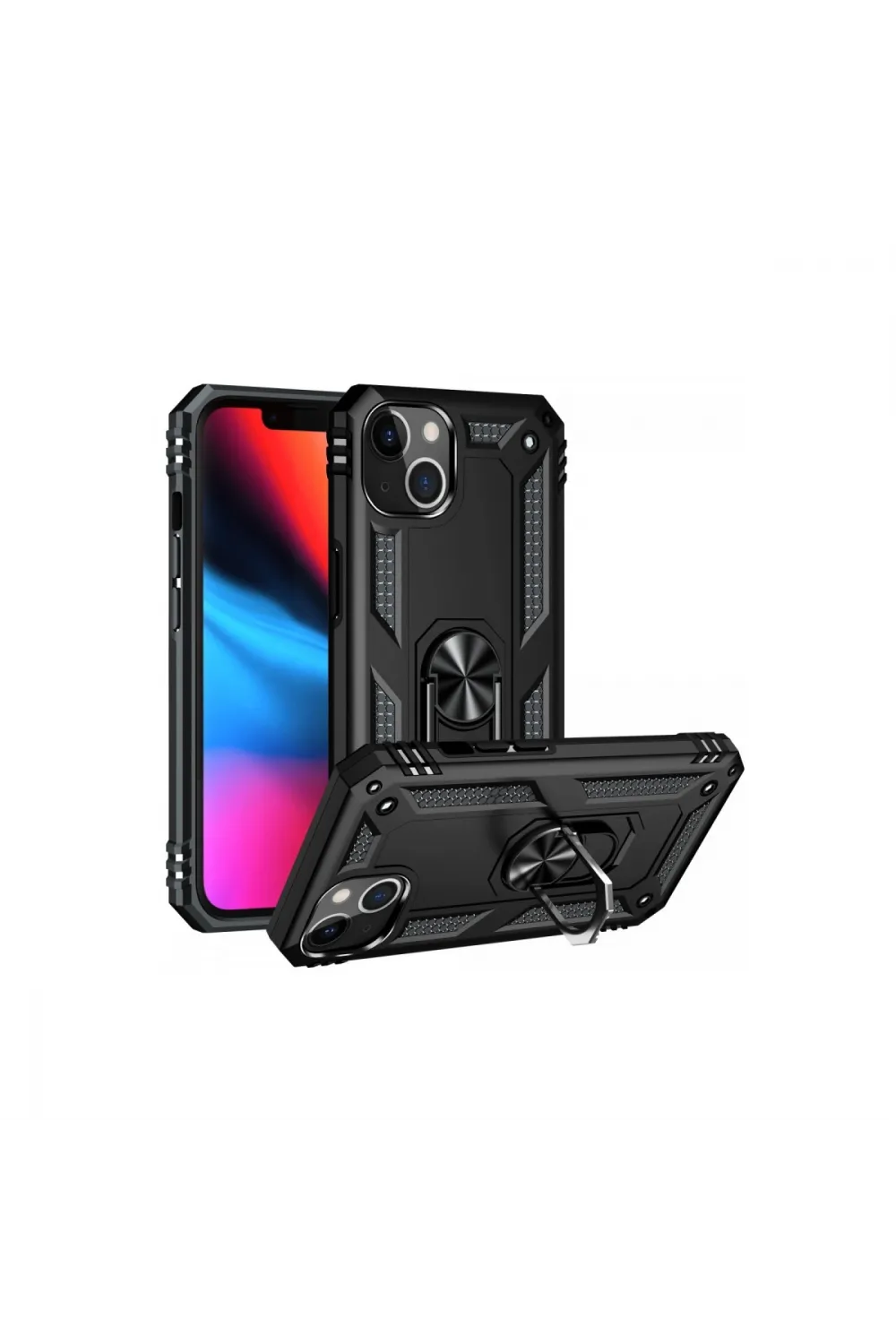 Apple İphone 14 Plus Kılıf Sofya Yüzüklü Silikon Kapak - Siyah