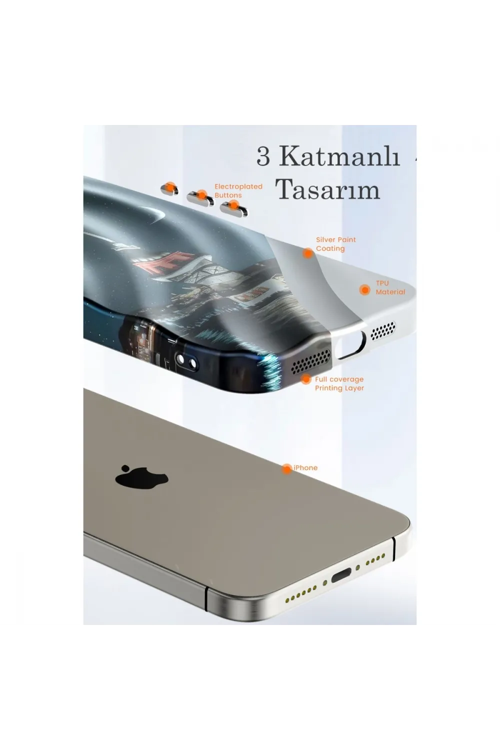 Apple İphone 14 Pro Kılıf Crew Desenli Kapak - Çiçek