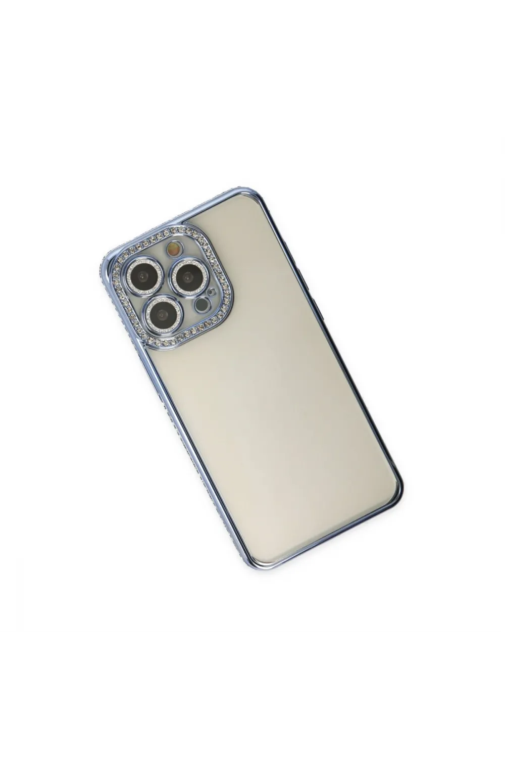 Apple İphone 14 Pro Kılıf Joke Taşlı Silikon - Mavi
