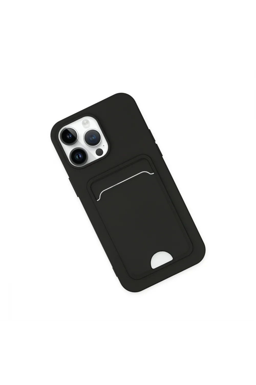 Apple İphone 14 Pro Kılıf Kelvin Kartvizitli Silikon - Siyah