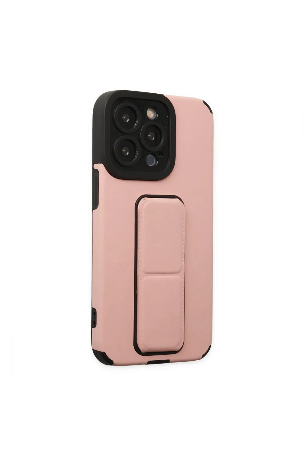 Apple İphone 14 Pro Kılıf Mega Standlı Silikon - Pudra