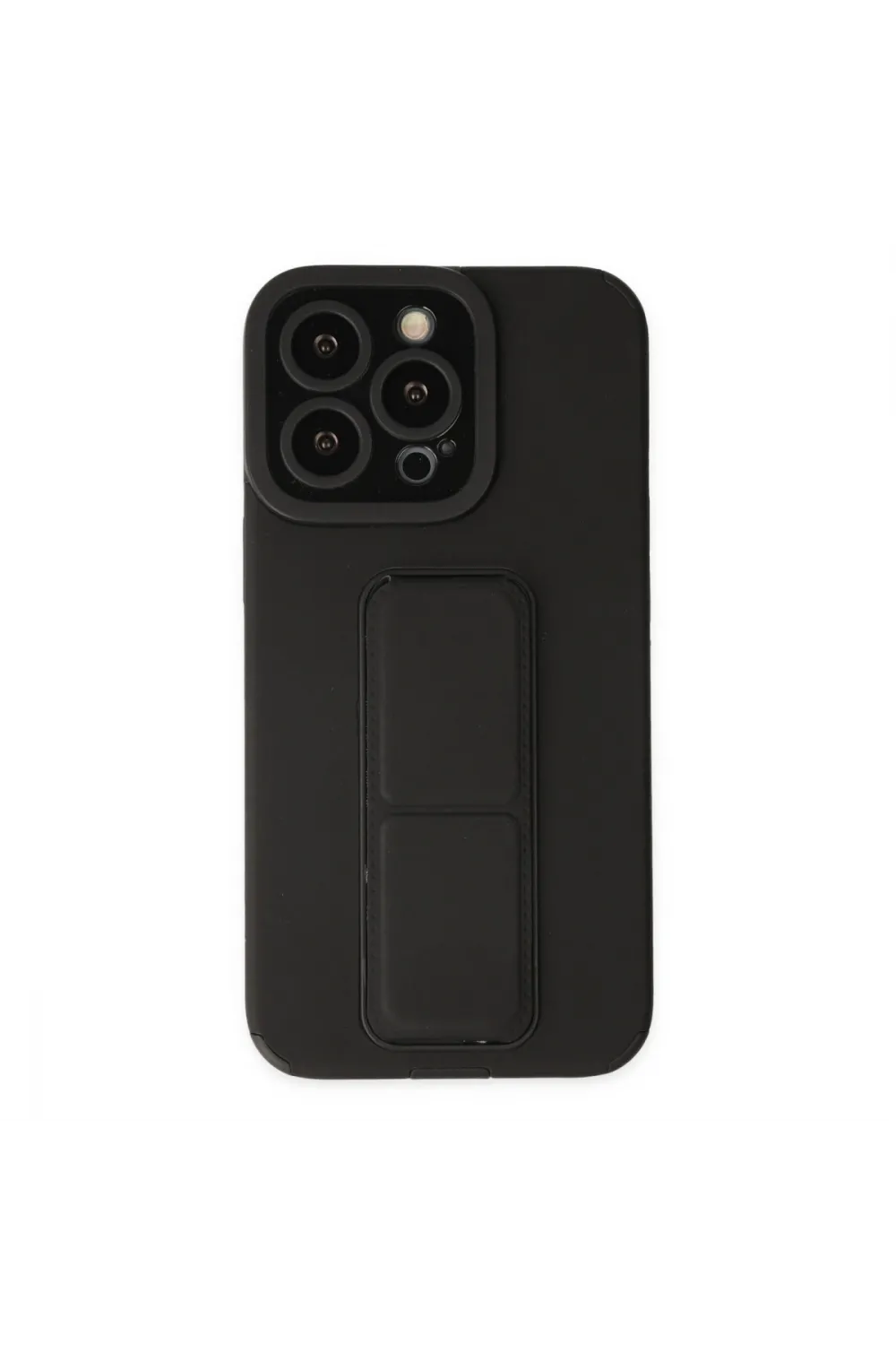 Apple İphone 14 Pro Kılıf Mega Standlı Silikon - Siyah