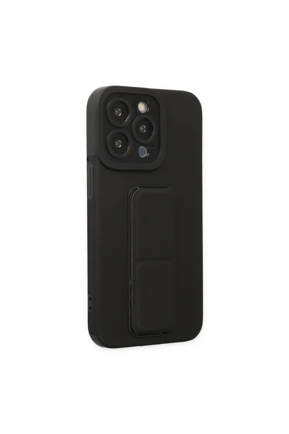 Apple İphone 14 Pro Kılıf Mega Standlı Silikon - Siyah
