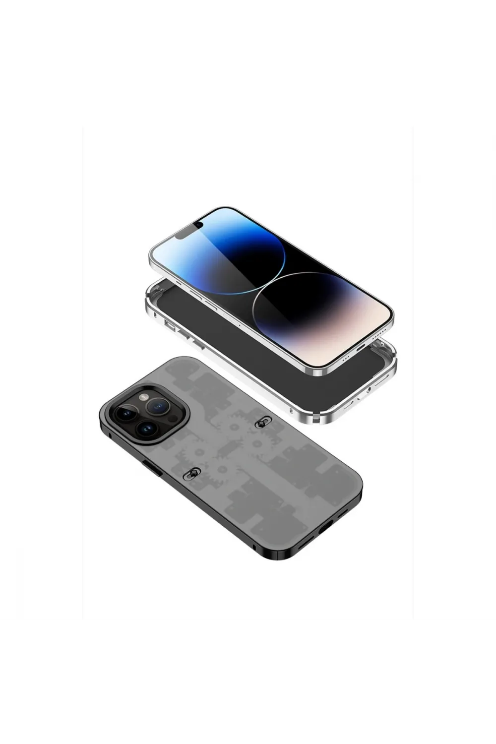 Apple İphone 14 Pro Kılıf Mekanik Bumper Kapak - Siyah