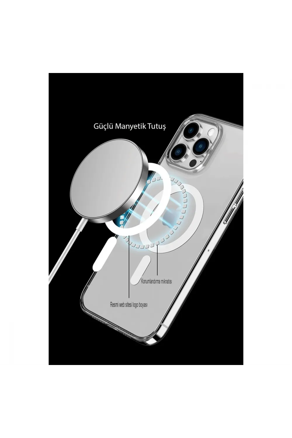 Apple İphone 14 Pro Kılıf Tron Şeffaf Magsafe Kapak - Derin Mor