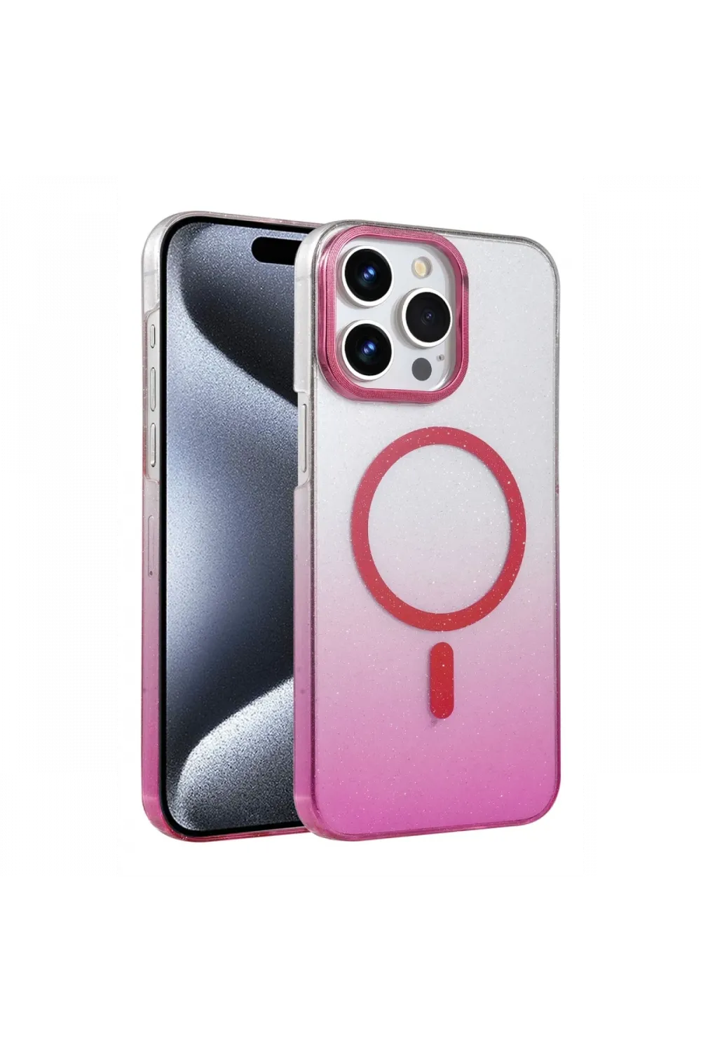 Apple iPhone 14 Pro Max Glossy Magsafe Kapak - Pembe