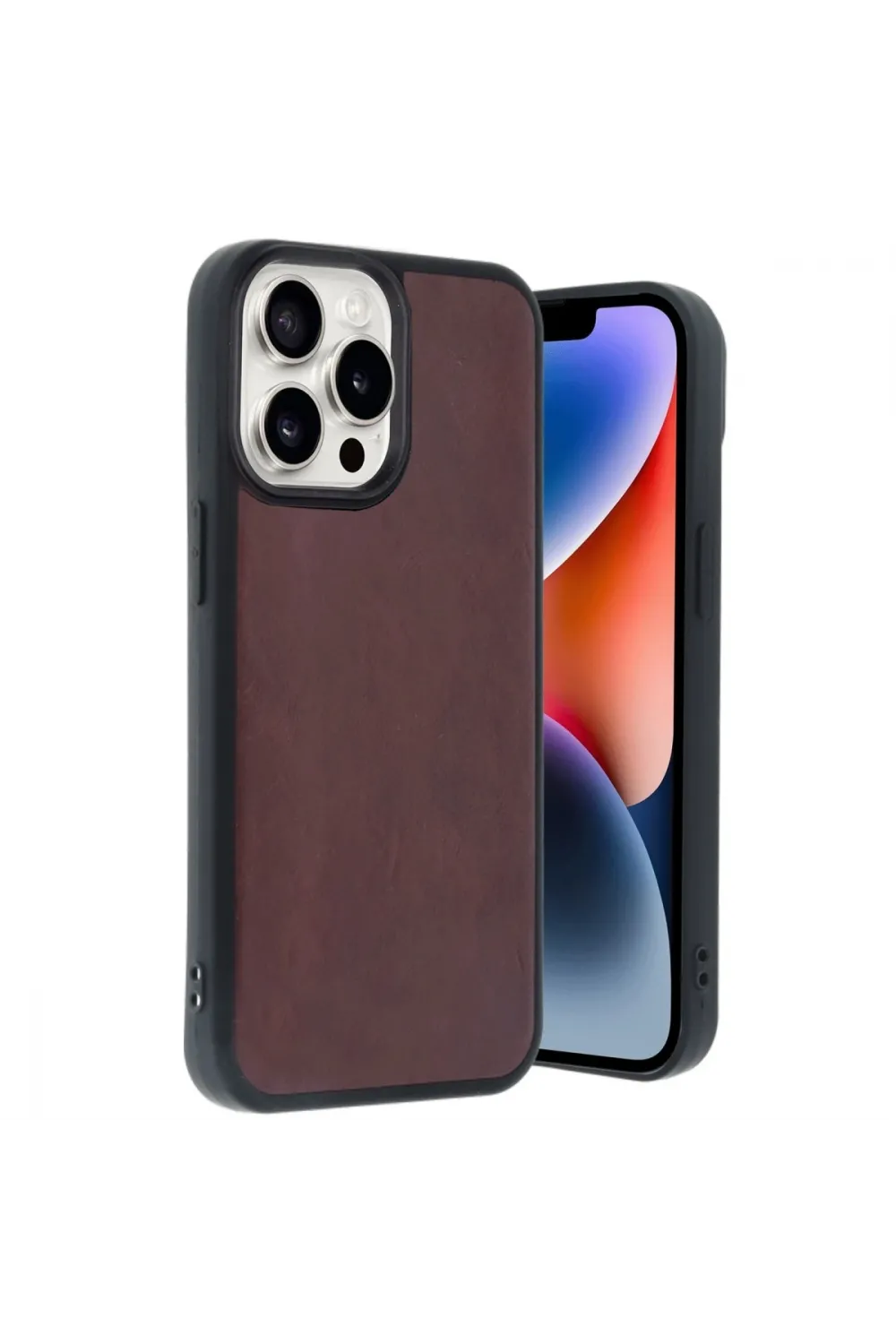 Apple İphone 14 Pro Max Kılıf Aras Deri Kapak - Bordo