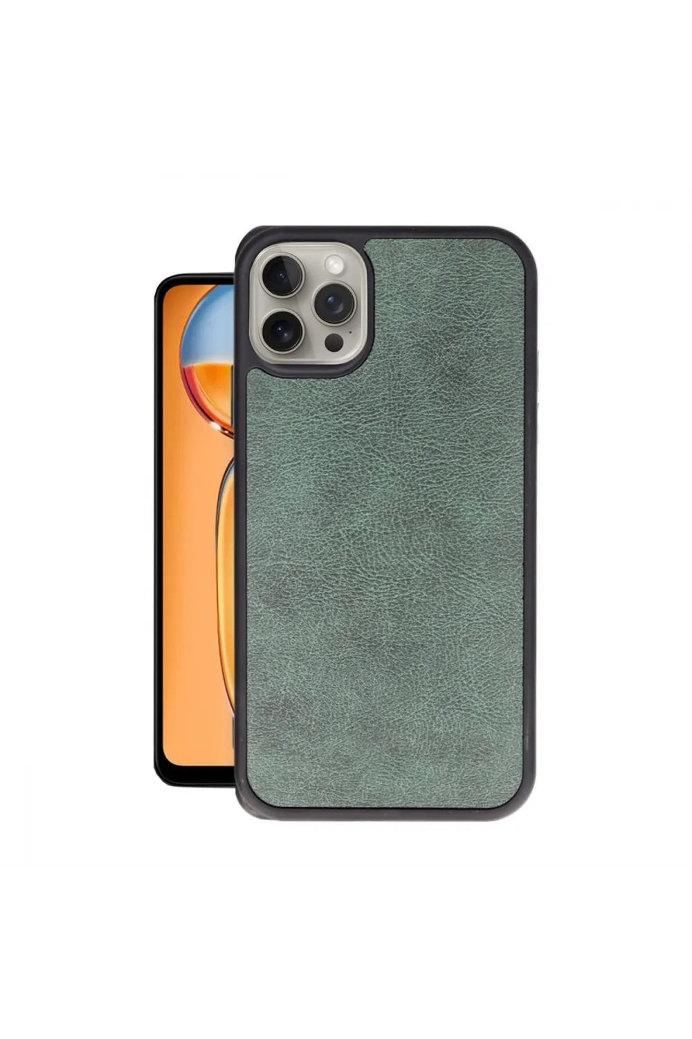 Apple İphone 14 Pro Max Kılıf Aras Deri Kapak - Koyu Yeşil