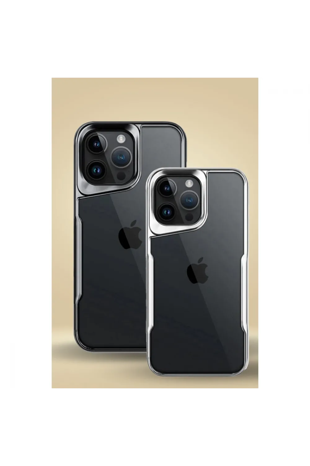 Apple İphone 14 Pro Max Kılıf Boyi Silikon Kapak - Gümüş