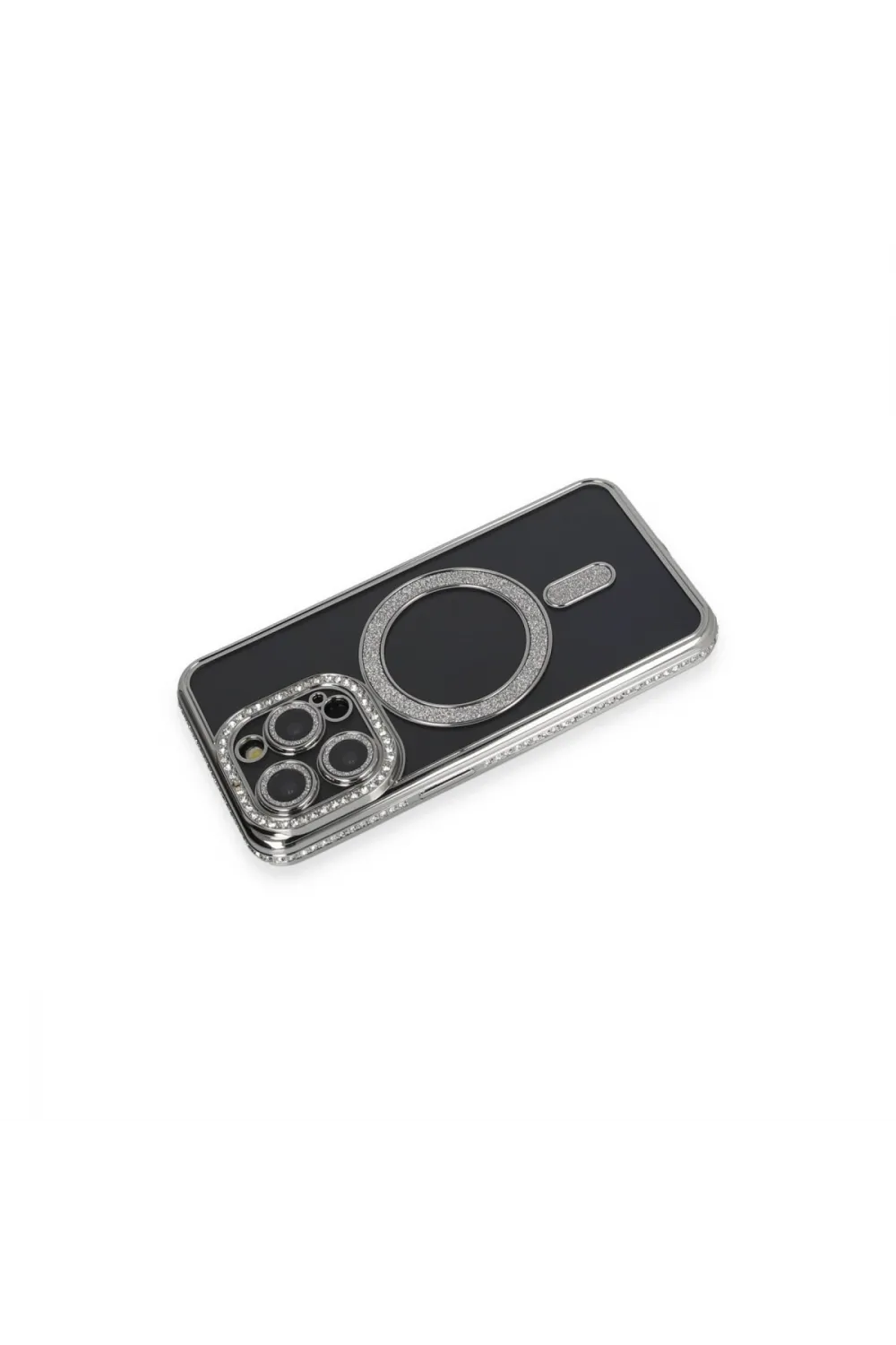 Apple İphone 14 Pro Max Kılıf Joke Simli Magneticsafe Kılıf - Gri