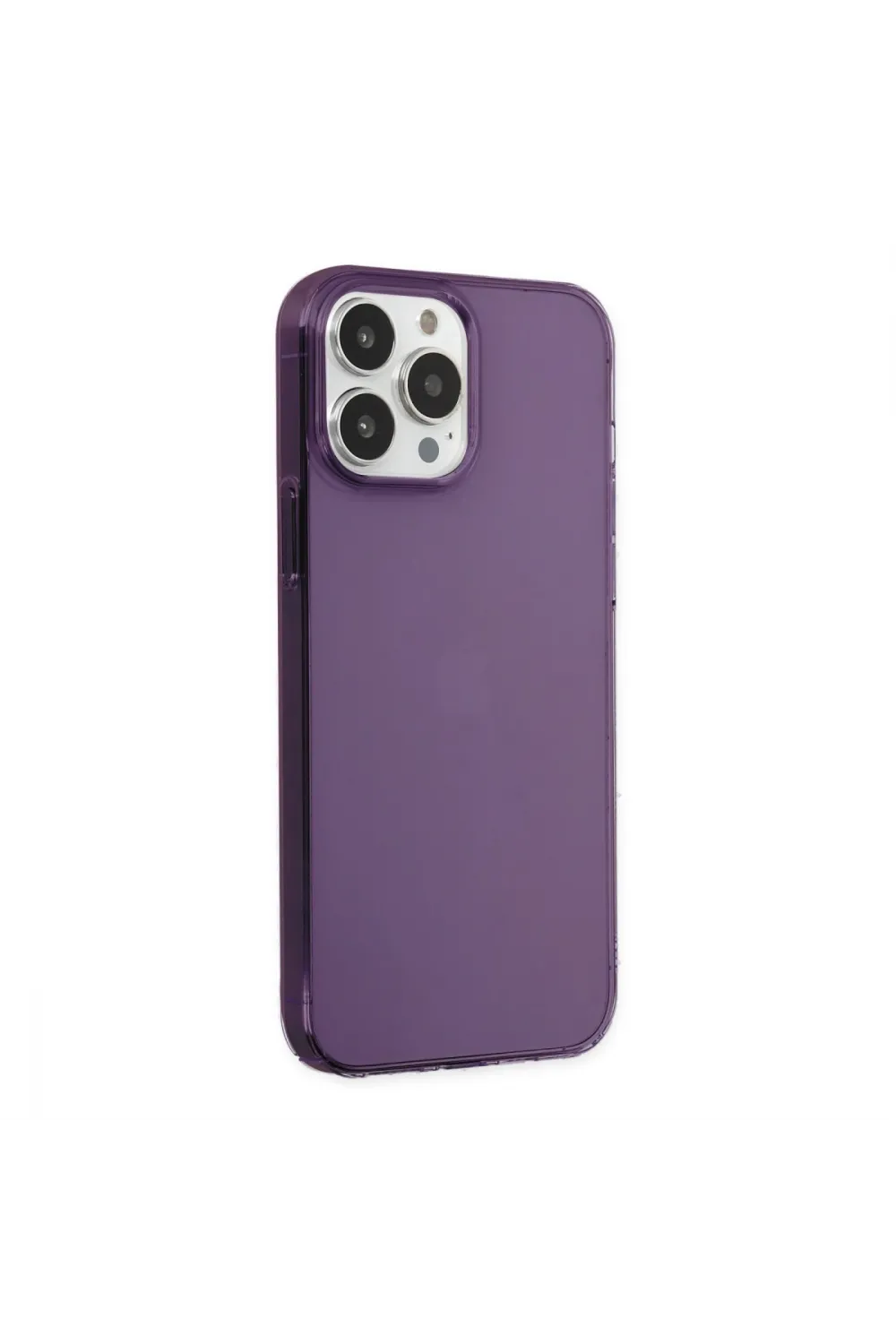 Apple İphone 14 Pro Max Kılıf Pc Sert Şeffaf Kapak - Mor