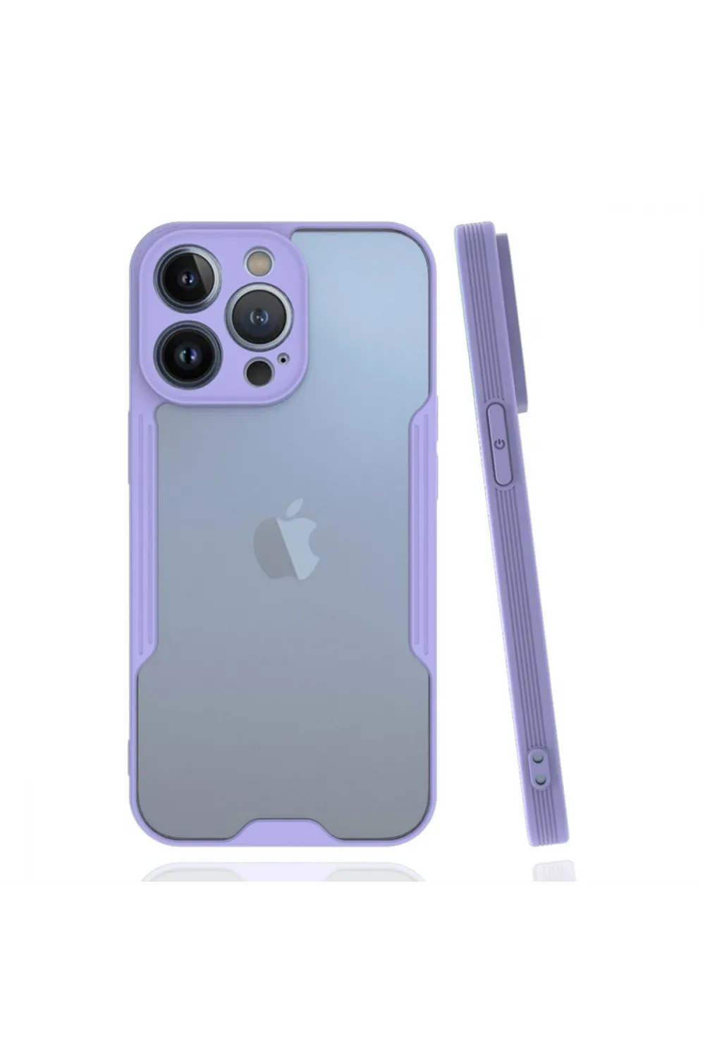 Apple İphone 14 Pro Max Kılıf Platin Silikon - Lila
