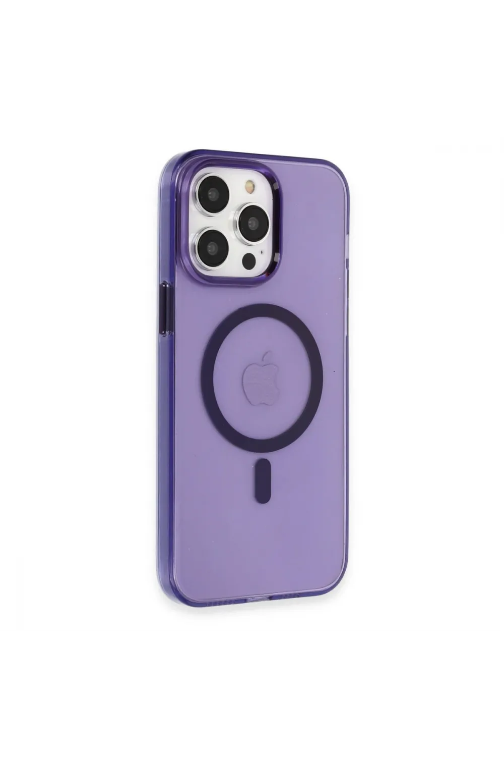 Apple İphone 14 Pro Max Kılıf Tron Şeffaf Magsafe Kapak - Derin Mor