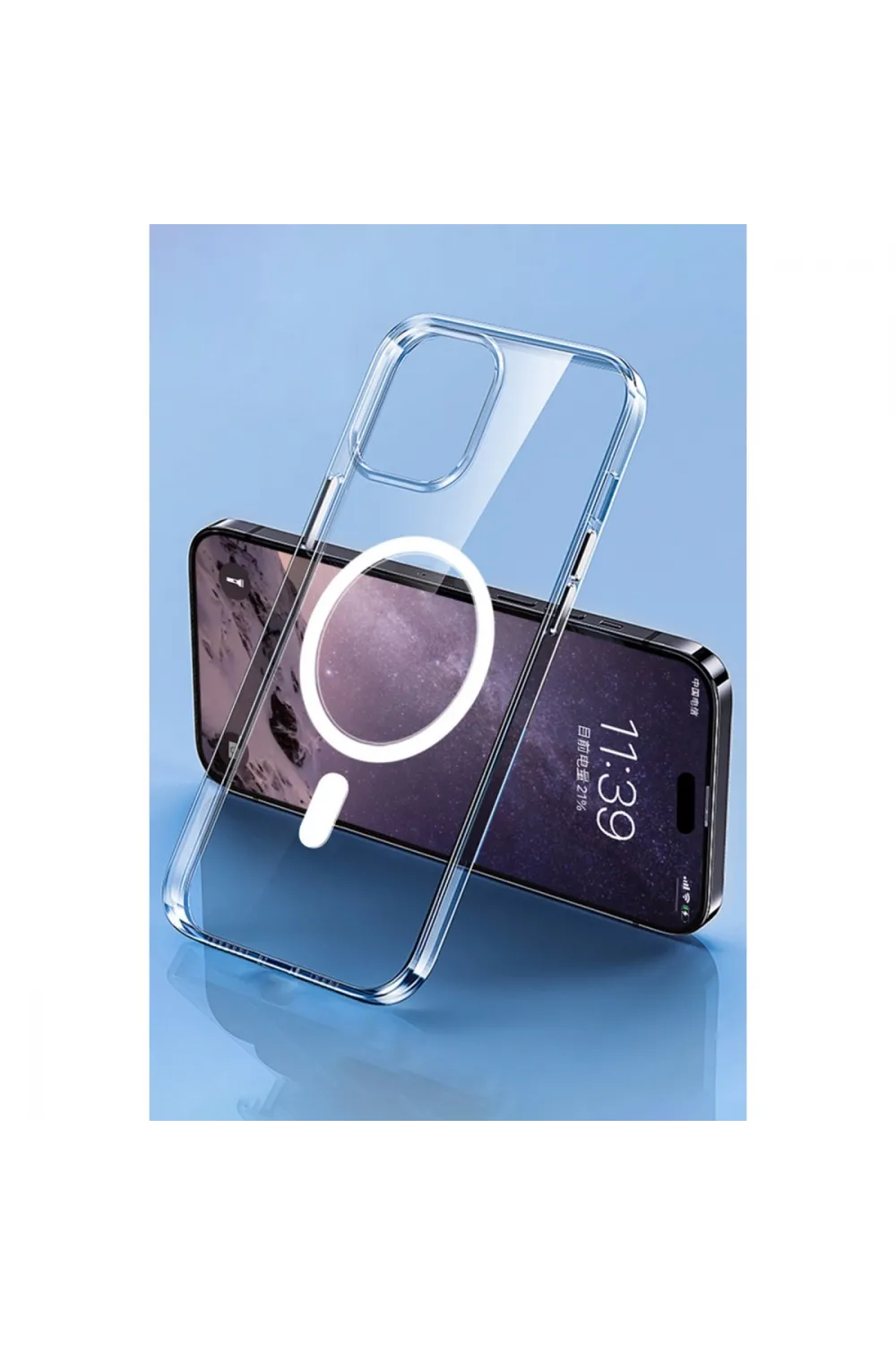 Apple İphone 14 Pro Max Kılıf Tron Şeffaf Magsafe Kapak - Şeffaf
