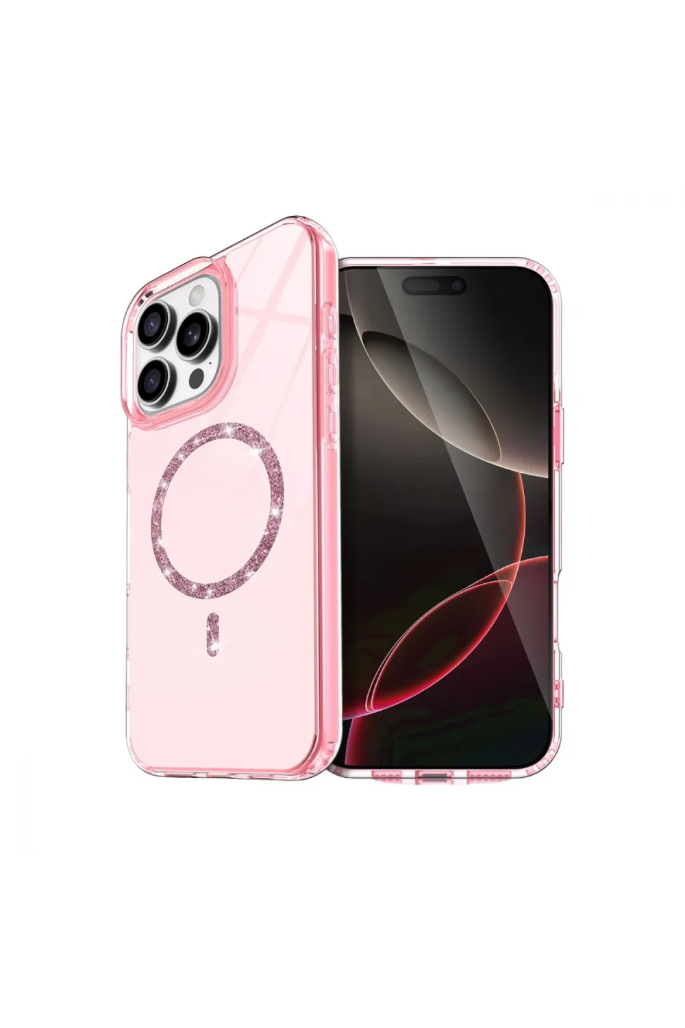 Apple İphone 14 Pro Max Live Diamond Magsafe Kapak - Pembe