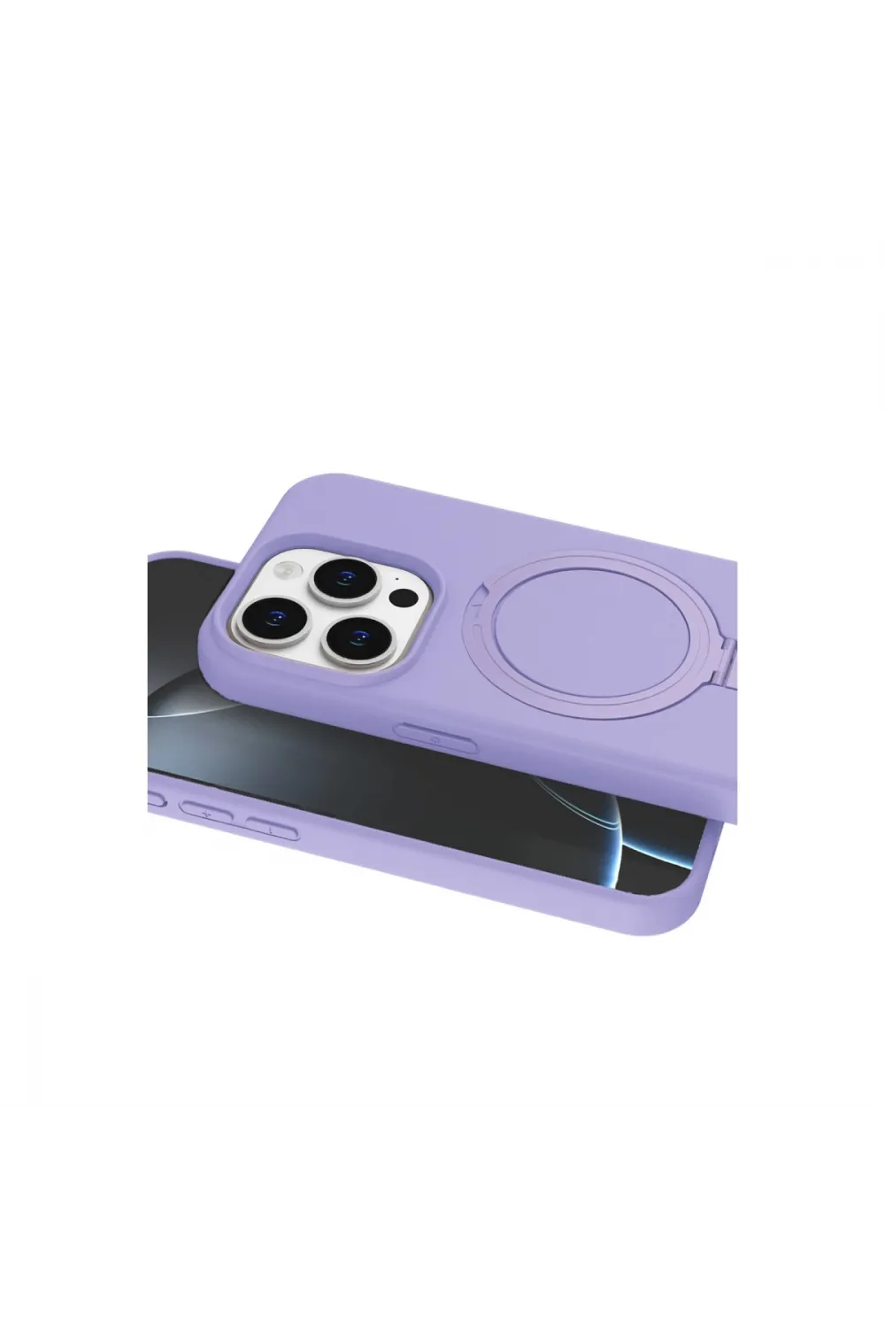 Apple İphone 14 Pro Max Regal Magsafe Standlı Kapak - Lila