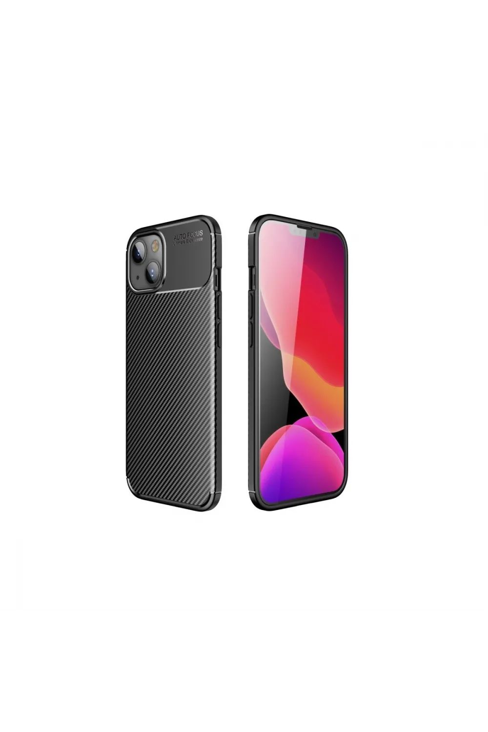 Apple İphone 15 Kılıf Auto Focus Karbon Kapak - Siyah
