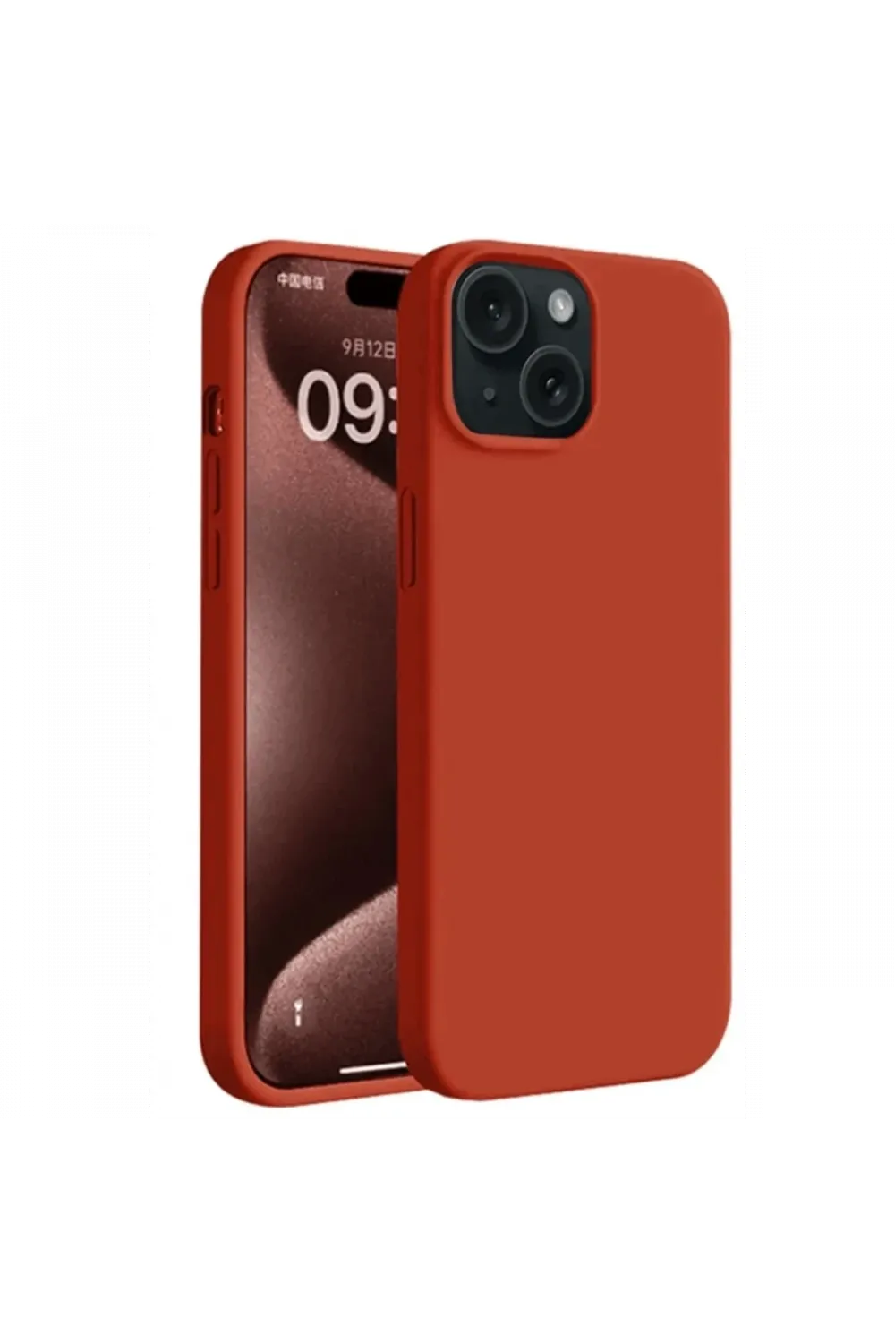 Apple iPhone 15 Kılıf First Silikon - Kırmızı