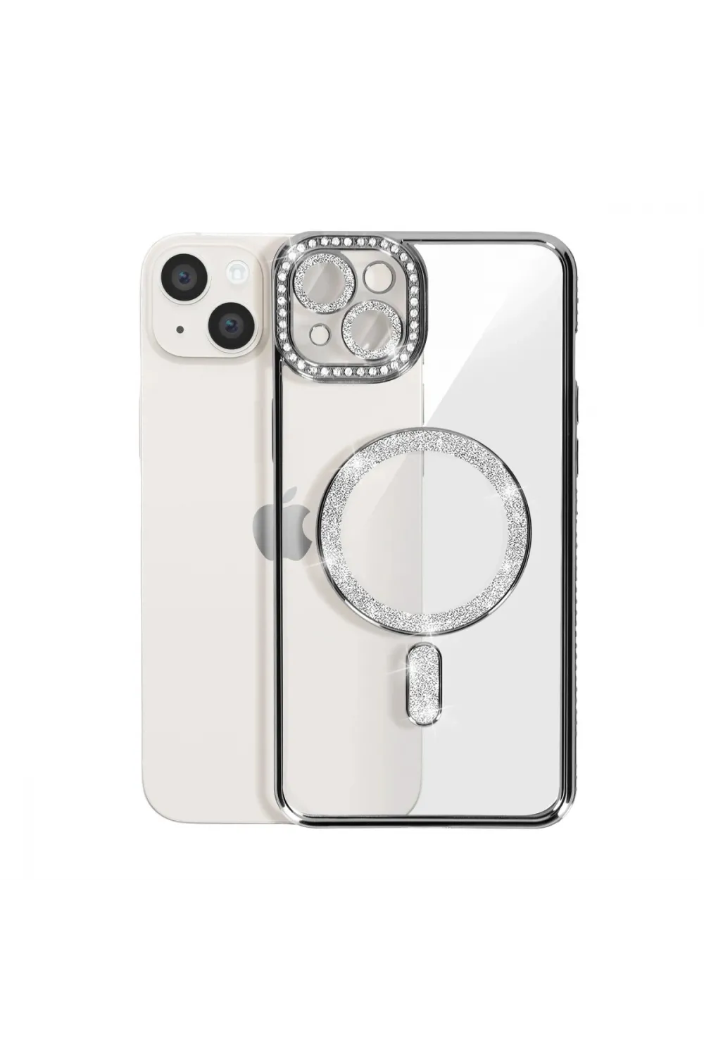 Apple İphone 15 Kılıf Joke Simli Magneticsafe Kılıf - Siyah