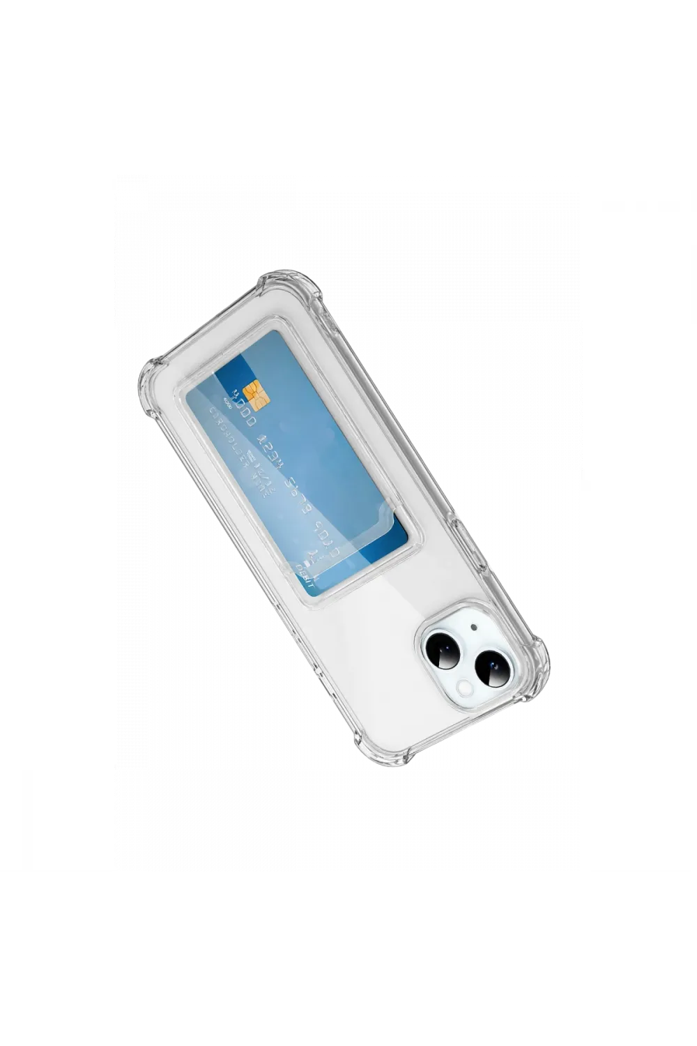 Apple iPhone 15 Kılıf Kart Şeffaf Silikon - Şeffaf