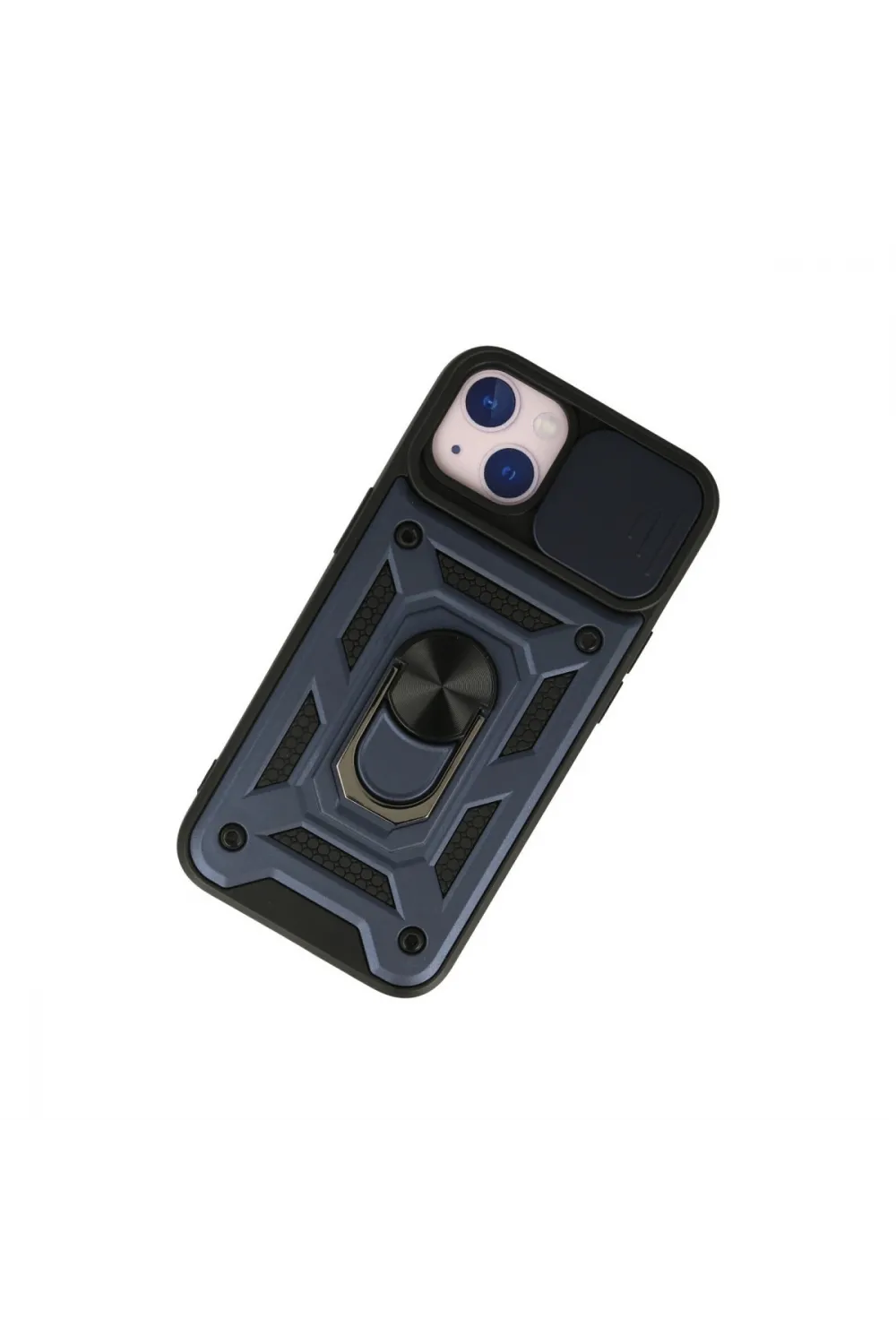 Apple İphone 15 Kılıf Pars Lens Yüzüklü Silikon - Lacivert