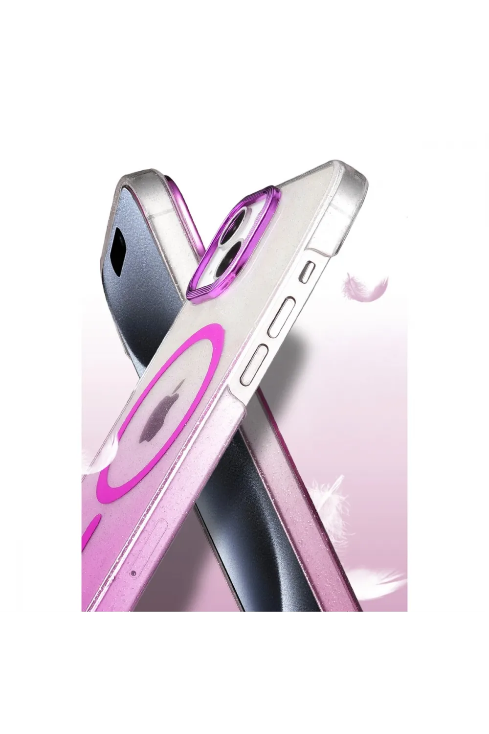 Apple İphone 15 Plus Glossy Magsafe Kapak - Pembe