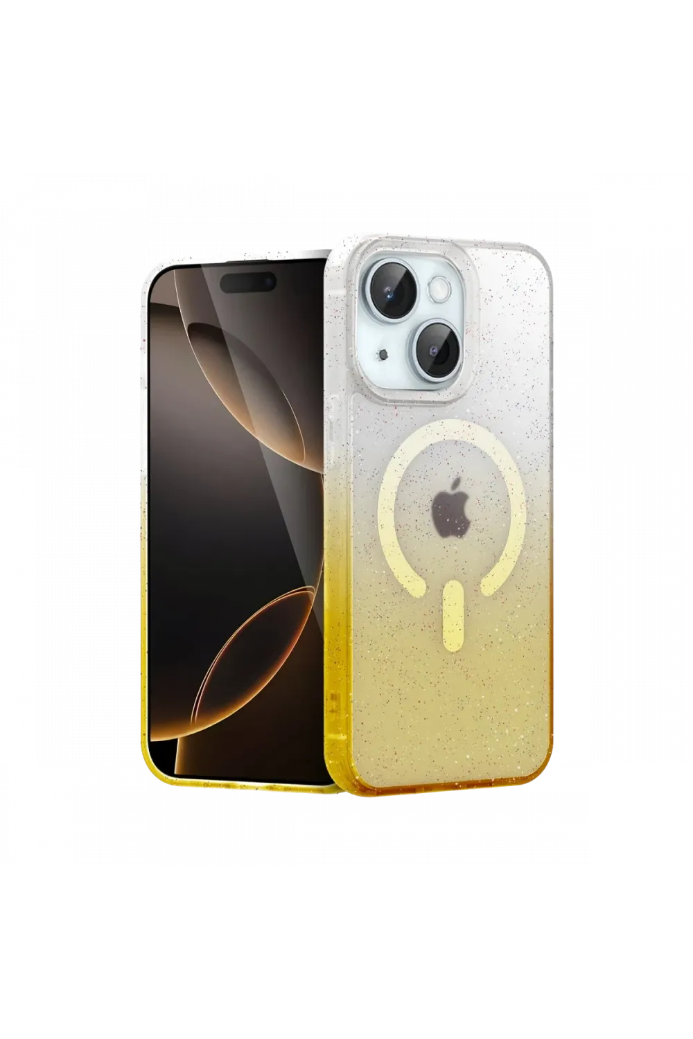 Apple iPhone 15 Plus Pummel Shiny Magsafe Kapak - Gold